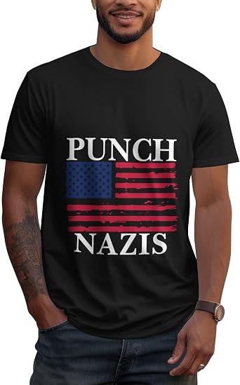 Punch Nazis Short Sleeve T-Shirt - Classic Fit, Crew Neck, Adult