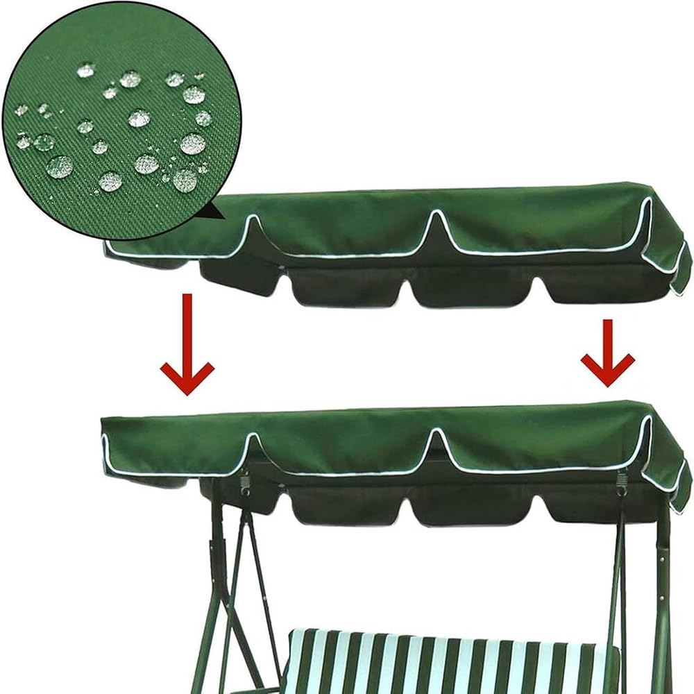 Tettuccio per Dondolo Tetto di Ricambio 164×114cm 195×125cm 249×185cm Tetto di Ricambio per Dondolo da Giardino Impermeabile Anti-UV 2-3 Posti(Yellow,77x49x6in(195x125x15cm))