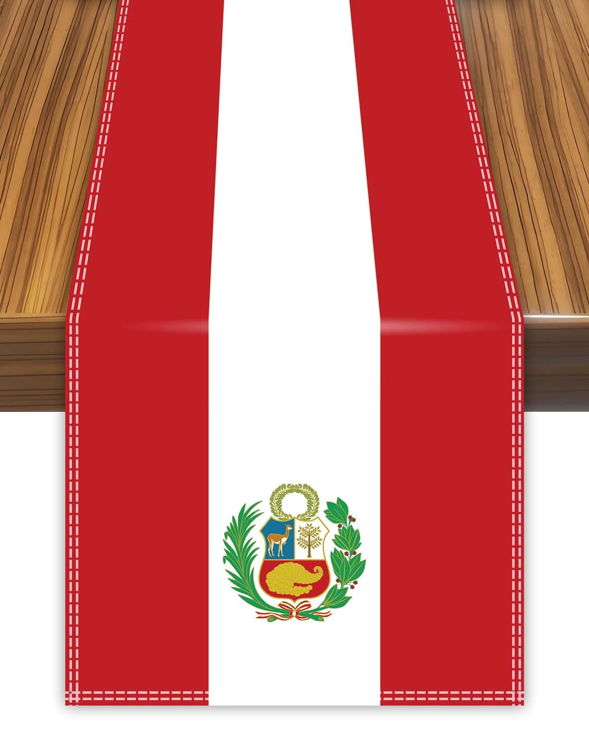 Peru Table Runner,Peruvian Flag Tablecolth for Dining Home Decor 30×90cm