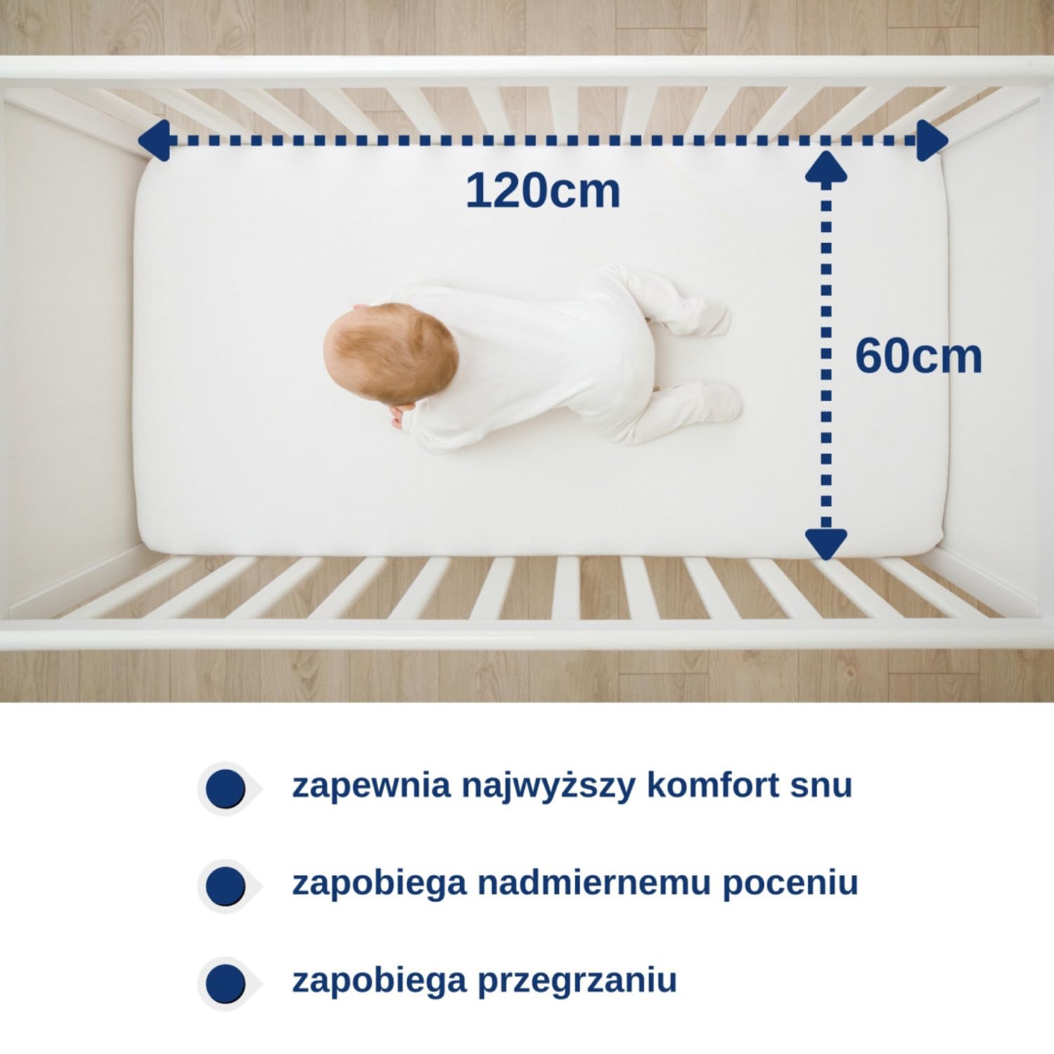 Coprimaterasso Impermeabile 60x120 Cm Per Lettino - TPU Traspirante, Con Cinghie Angolari, Lavabile A 60°C - Foto 5