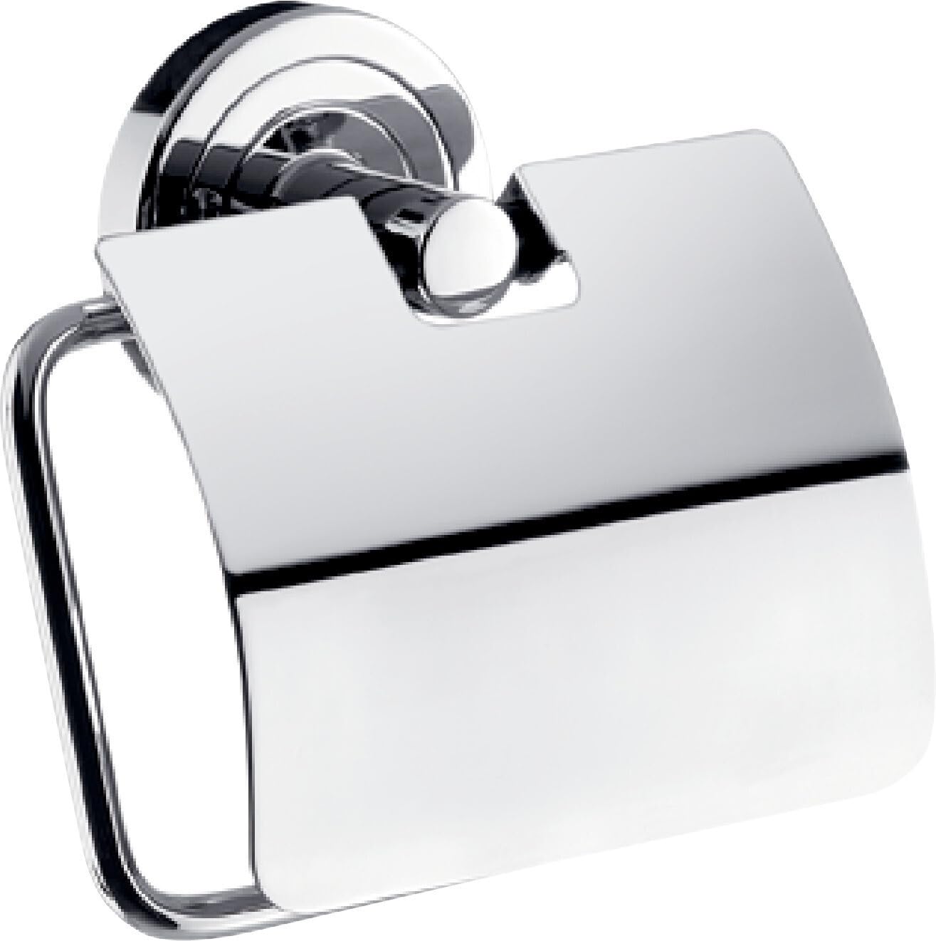 Emco Portarotolo Polo con coperchio, cromato (70000100), ottone, altro, 60 x 115 x 138