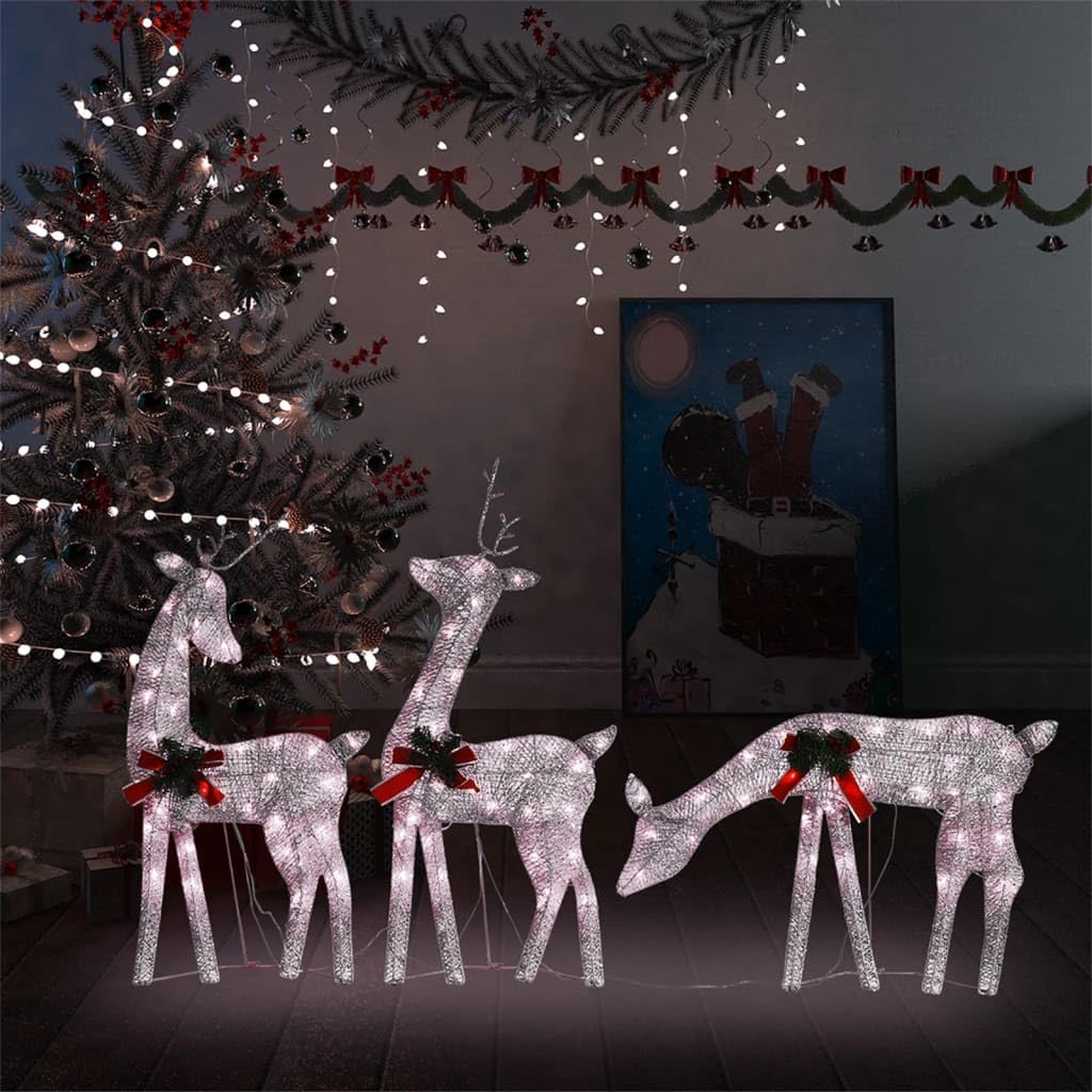 led draht lichterkette mit batterie,lichterkette deko,Weihnachtsdeko LED Rentiere 270x7x90 cm Golden WarmweißGeeignet für Patio, Schlafzimmer, Wohnzimmer, Weihnachten