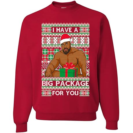 Wild Bobby I Have a Big Package Funny Ugly Christmas Sweater