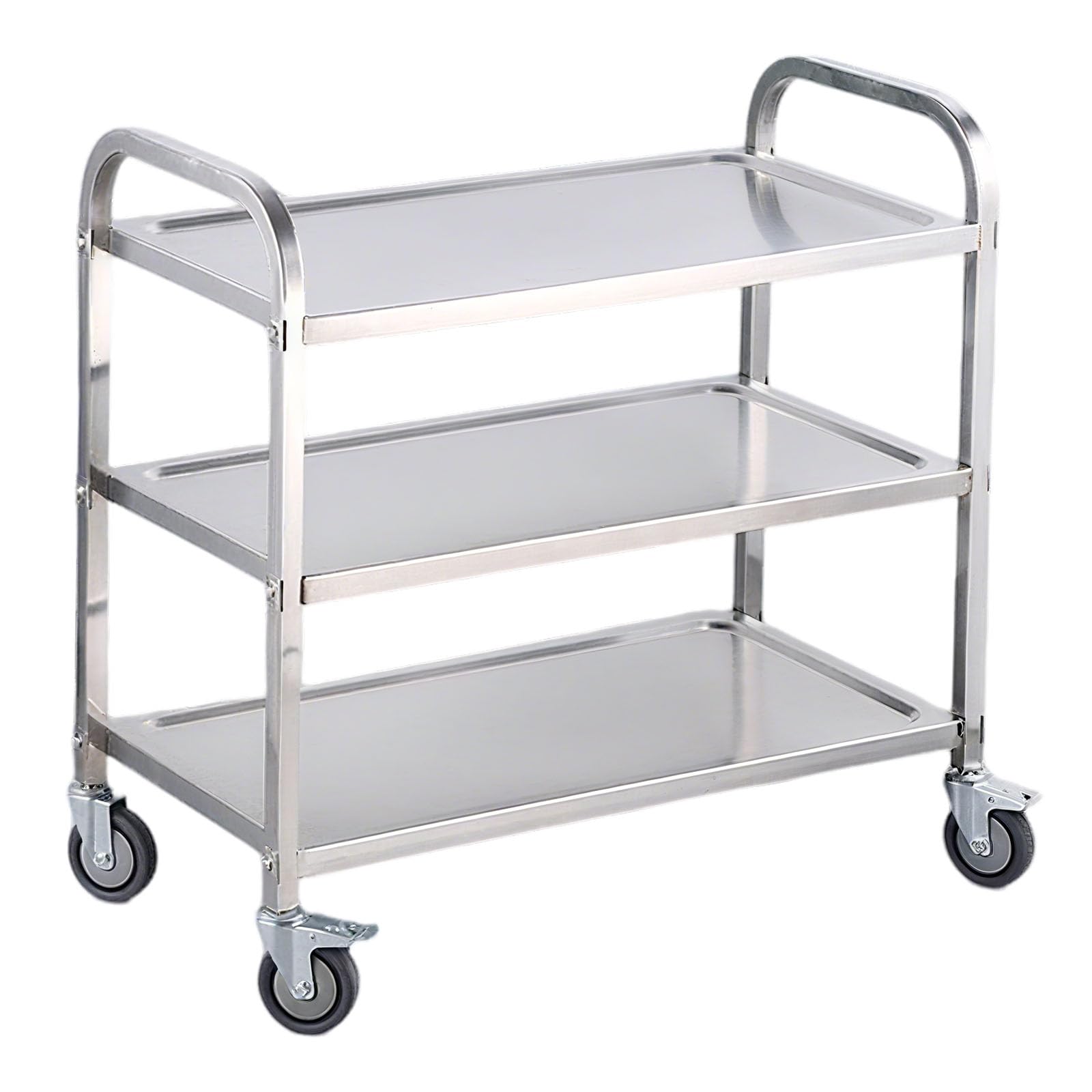 Carrello da cucina in acciaio inox a 3 strati con ruote bloccabili, grande carrello per alimenti, per cucina, hotel, ristorante, 85 x 45 x 88 cm
