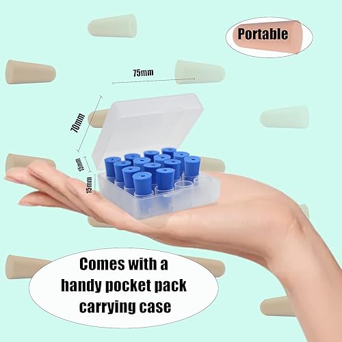 Vista 28 de Tapones para los oídos para cancelación de ruido para dormir, tapones para los oídos de espuma suave NRR de 33 dB más altos, auriculares de Naranja