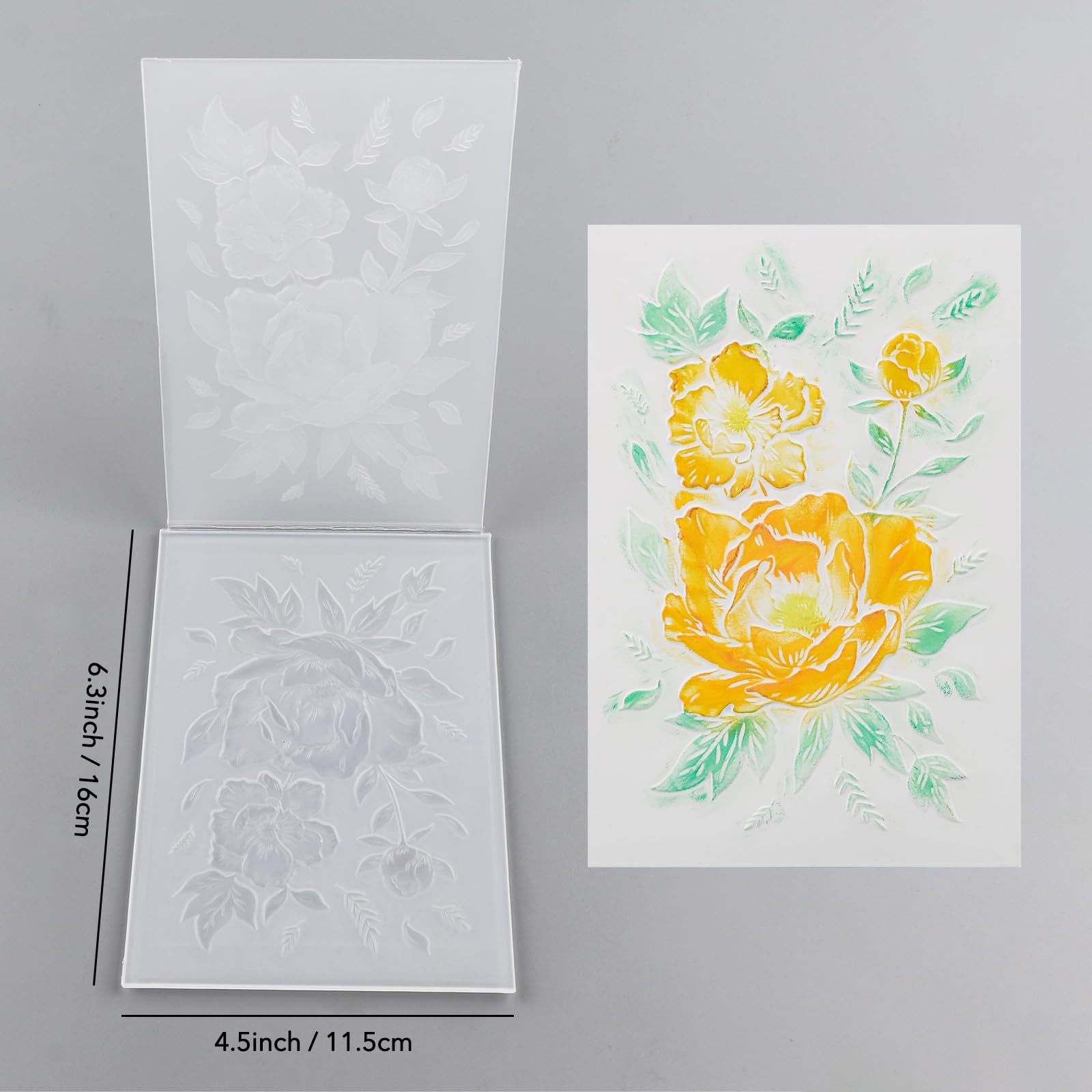 OTCRAFT 3D Embossing Map en Metalen Die Set voor Kaarten Maken, Embossing Sjabloon Papieren Kaart Embossing Stencil voor DIY Scrapbooking Fotoalbum Kaart Papier Craft Decoratie 6,3 L x 4,5 B