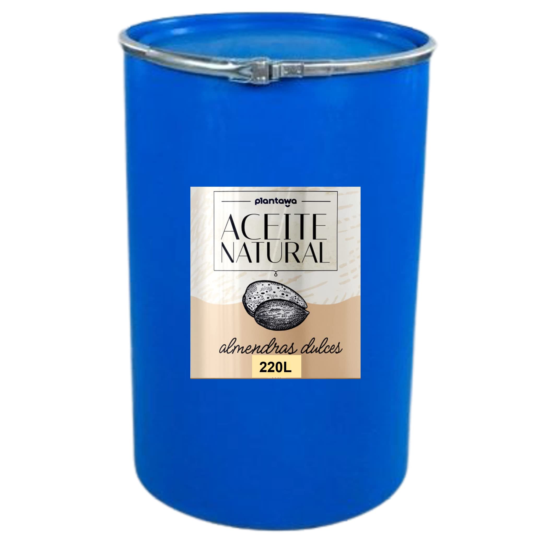 PLANTAWA Aceite de Almendras Dulces 220L | 100% Natural Puro Prensado en Frío | Hidratante Corporal Piel Sensible y Bebé | Masajes, Embarazo y Estrías | Cabello, Cutículas y Desmaquillante