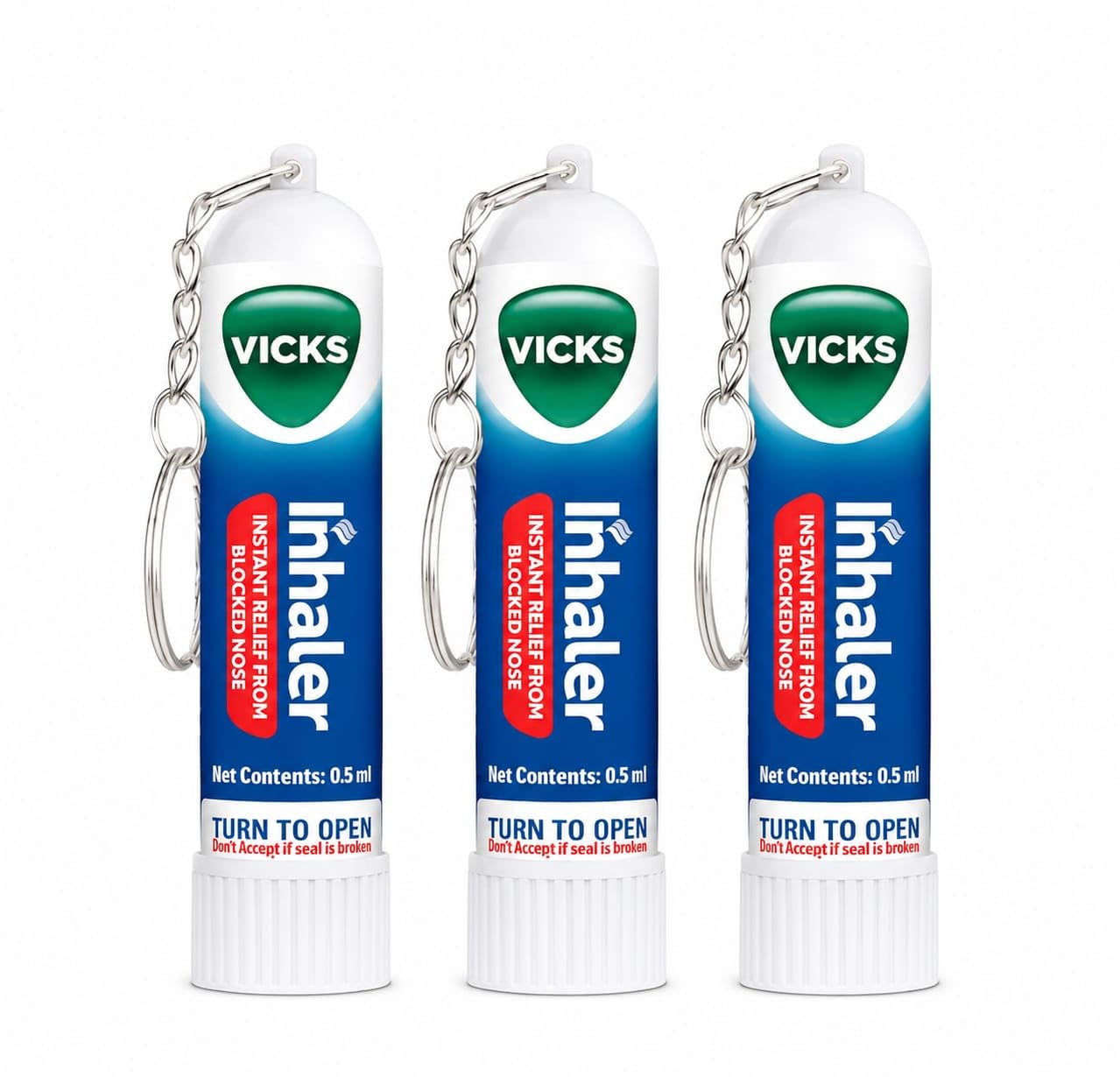 3 x Vicks Inhaler Nasal Stick 0.5ml