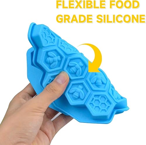 Miniatura 3 de 3 moldes de silicona de abejas de panal, moldes de chocolate con 19 cavidades, moldes de silicona de grado alimenticio para hornear, molde