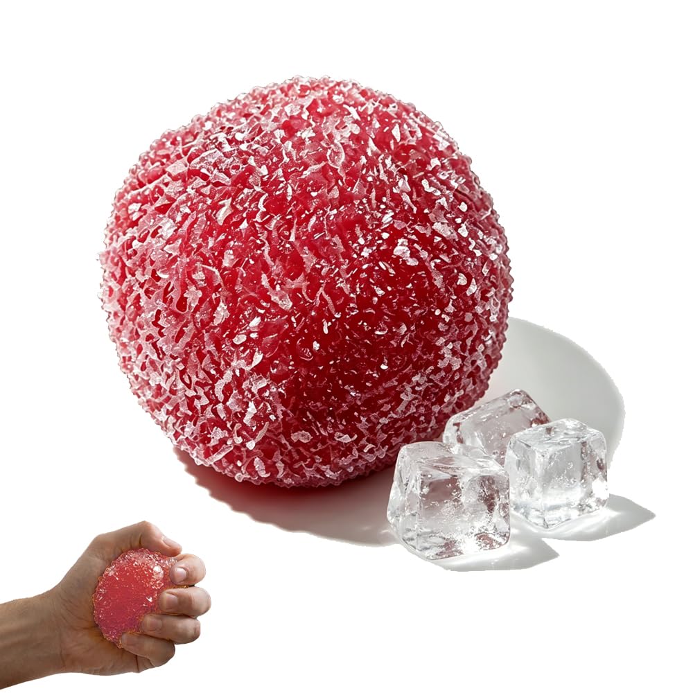 Crunchy Squishy Stress Ball, 2026 New Smoothie Ice Skin Memory Gel Stress Balls, 2.4in Moldable Crunchy Stress Squeezes Toys Balls for Summer (Yellow) (Red)