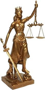 Magicsculp-The Lady Justice Statue - Brass Material-Greek Roman Goddess of Justice 12inch Museum Grade Collectible Figurine | Brass-S