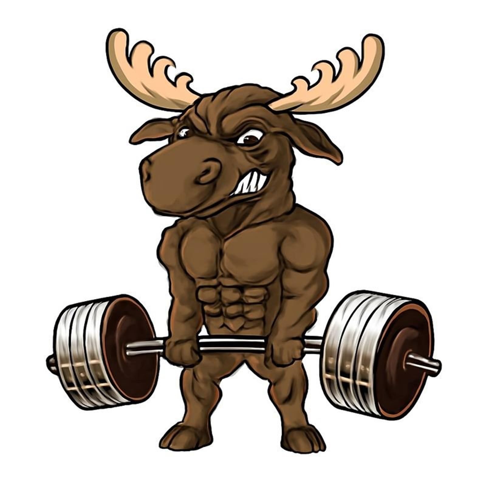 HAfgDJ 1pc Cartoon Muscular Moose Decal, Waterproof Sticker for Car Windows, Laptops, Helmets Skateboards Motorcycle