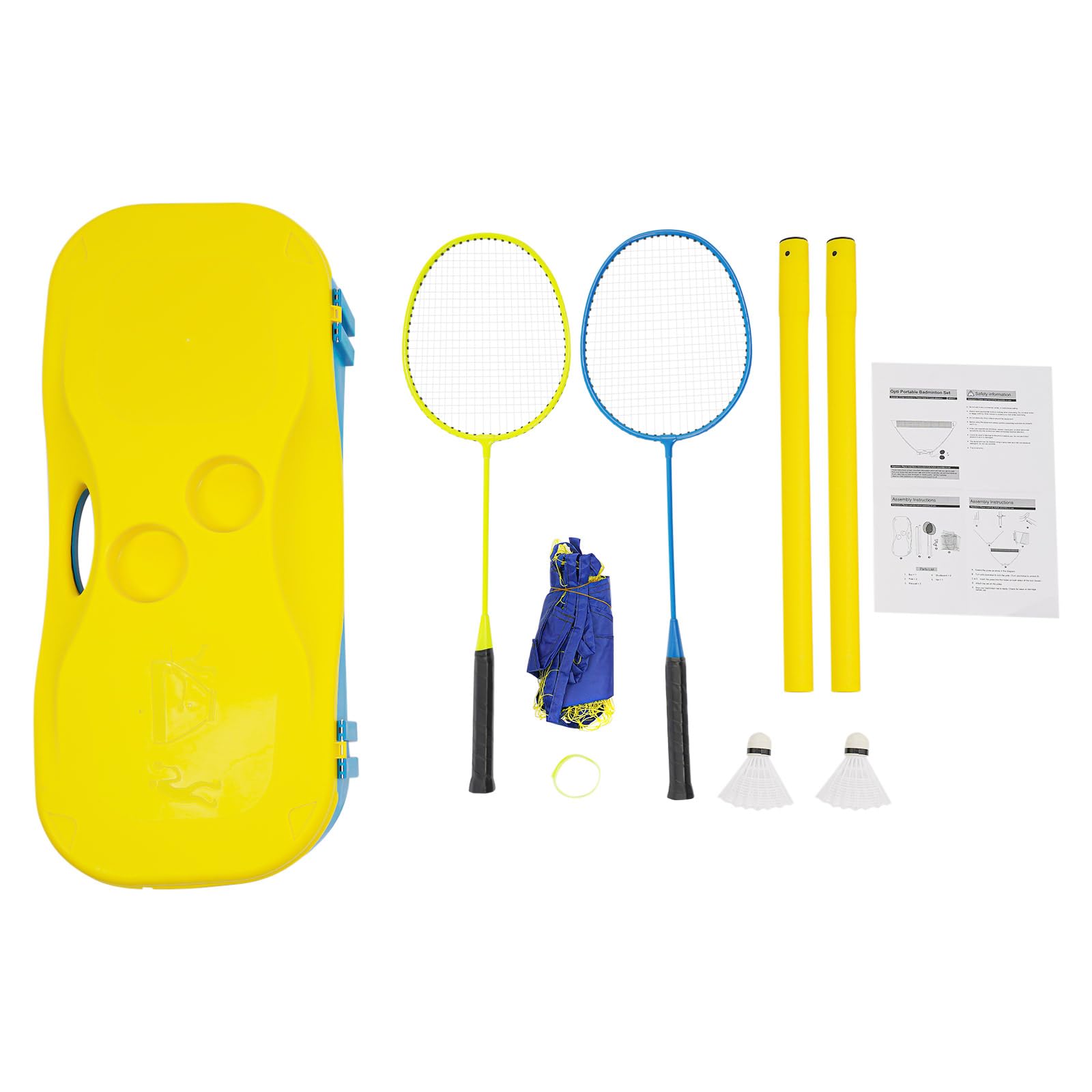 Set da badminton con rete netta, 2 racchette, 2 cocks, 2 contributi di supporto, set da badminton professionale, 300 x 155 cm, per parco
