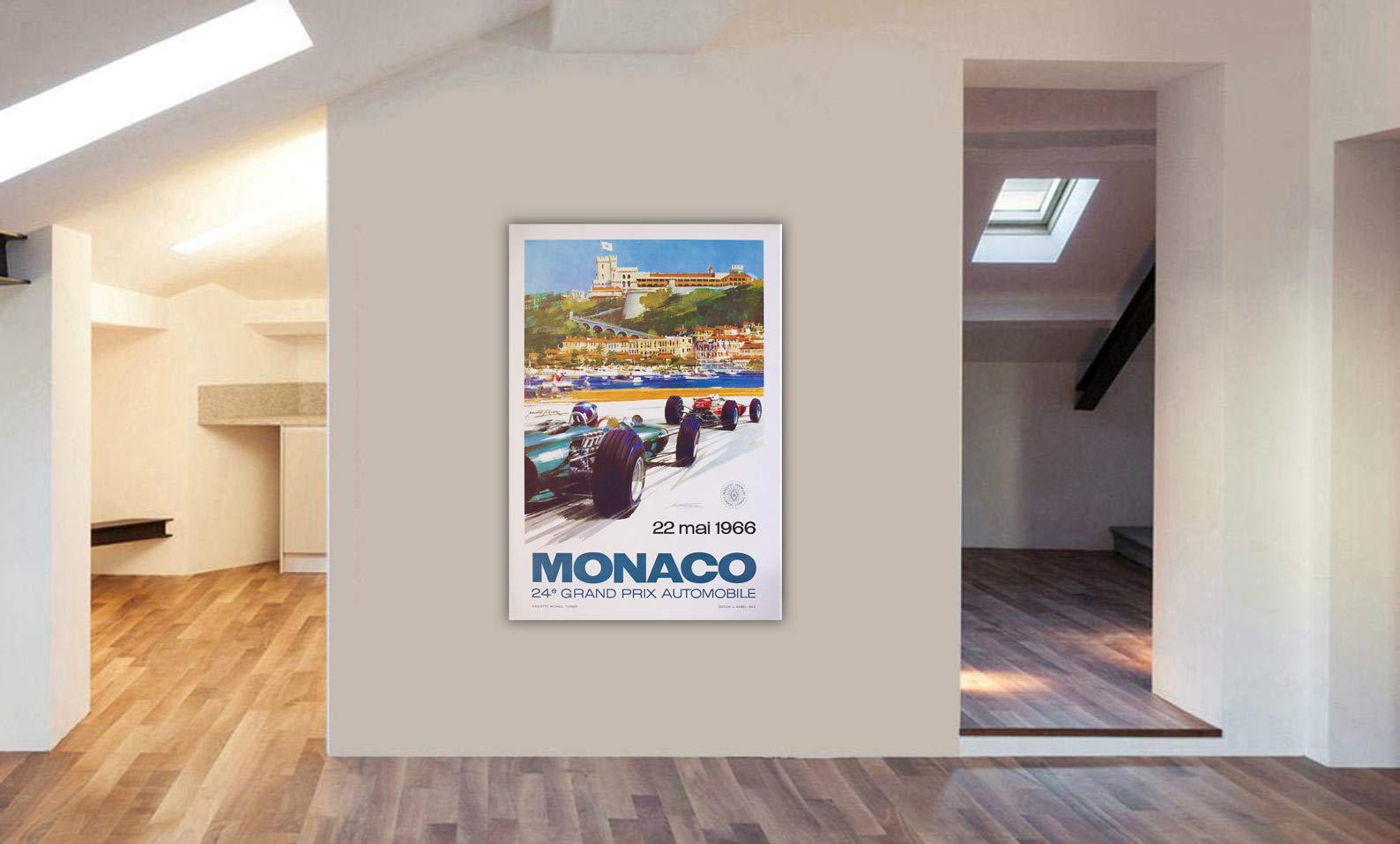 Affiche Monaco Grand prix automobile 1956 - Décoration