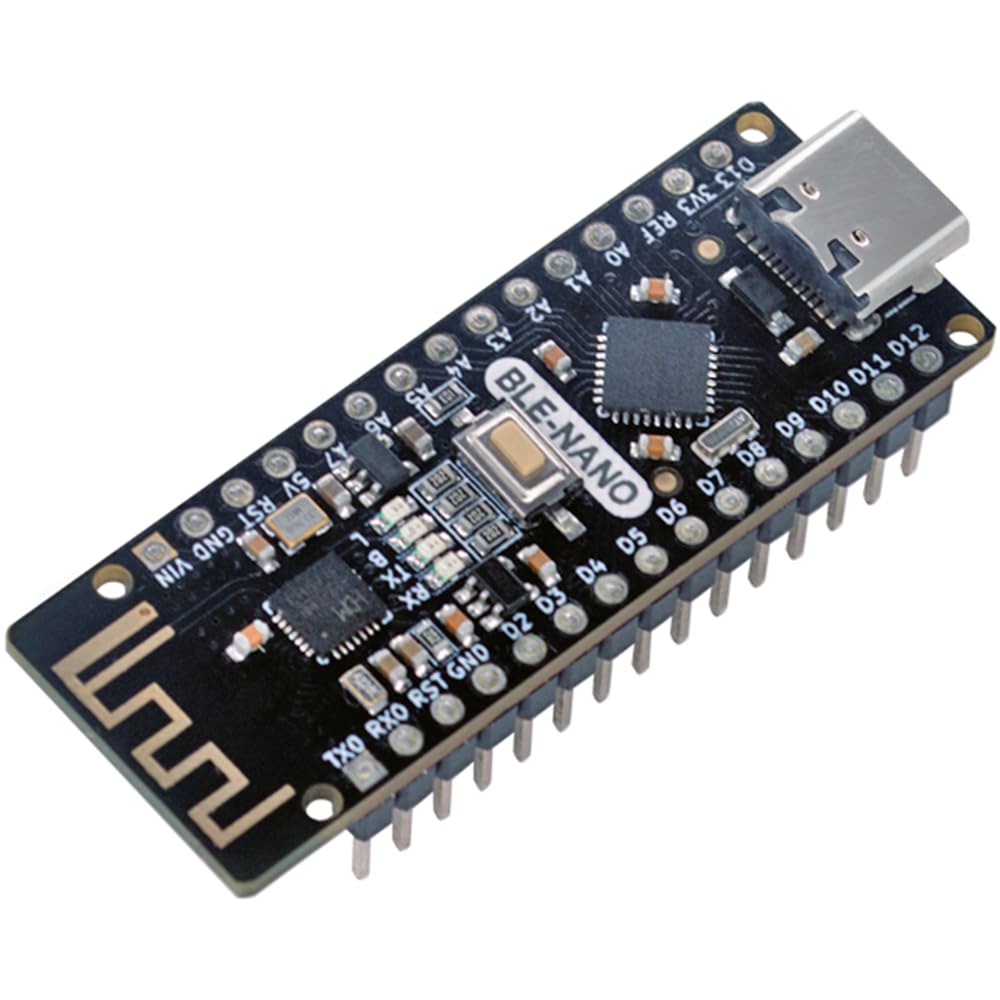 BLE-Nano Board with Headers, 2.4G Bluetooth Wireless Capability, Compatible with Arduino Nano V3.0, Type-C Port, for IoT Projects