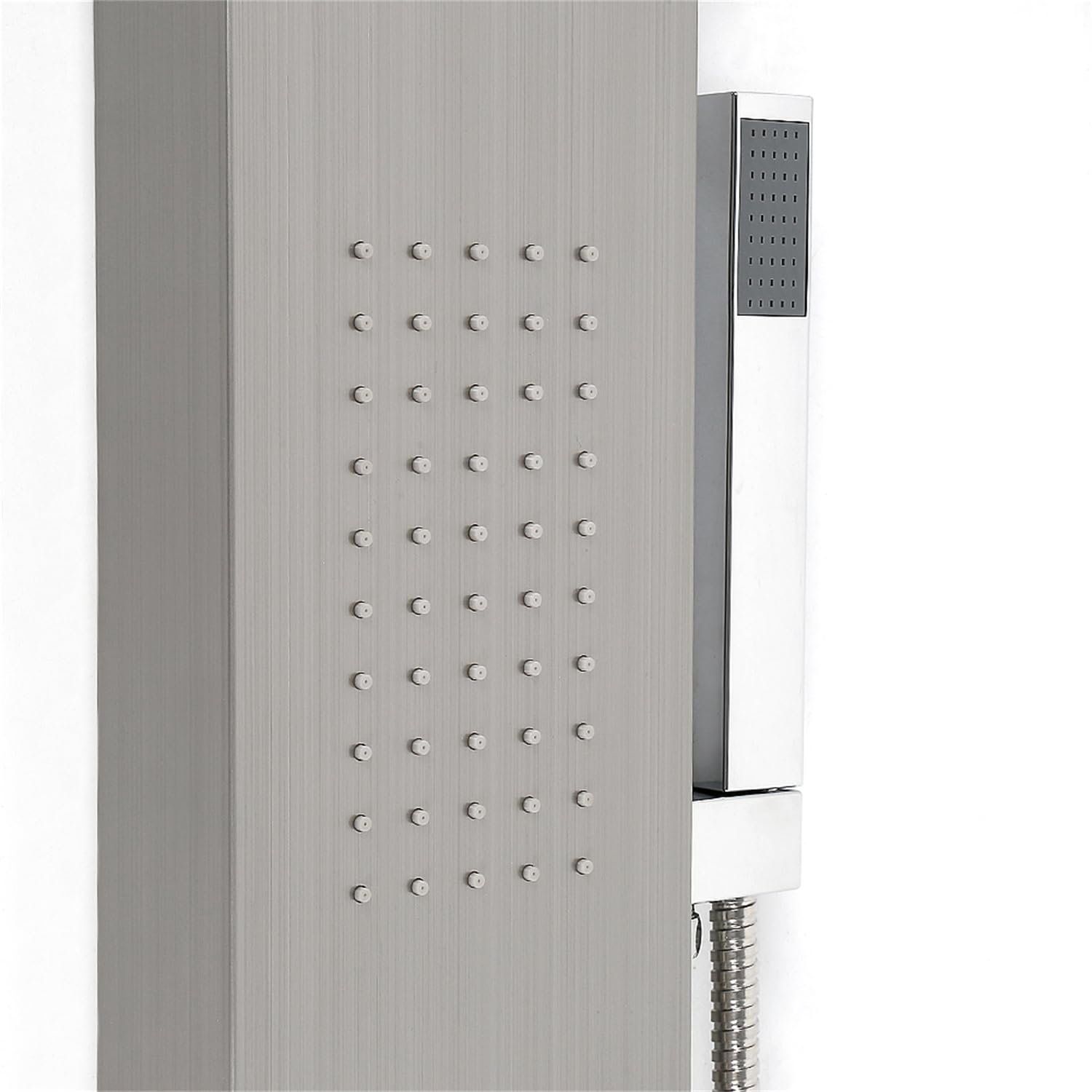 MUL-BOUTICA Columna de Ducha Hidromasaje Termostática Ajustable Con Temperatura y Flujo de Agua, Sistema Con Cascada (Plata-1,S2)