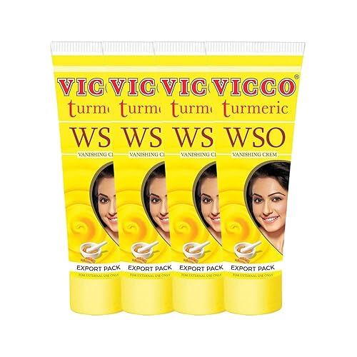 Vicco Turmeric WSO Vanishing Cream - Paquete de 4 (60 gm cada uno) - Especialmente embalado y exportado