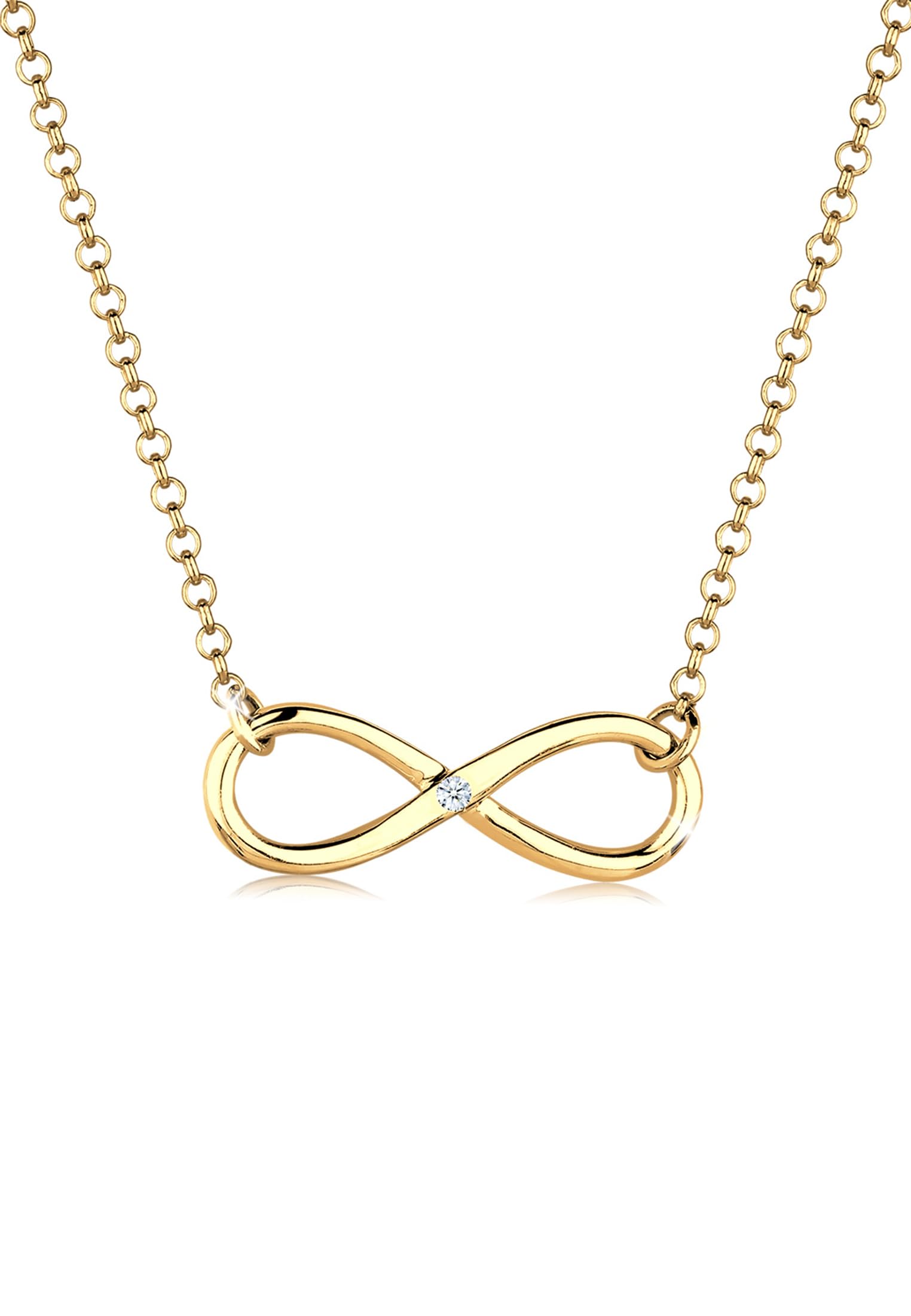 Elli DIAMONDS Necklace Women with Infinity Pendant Diamond (0.03 ct.) in 925 Sterling Silver