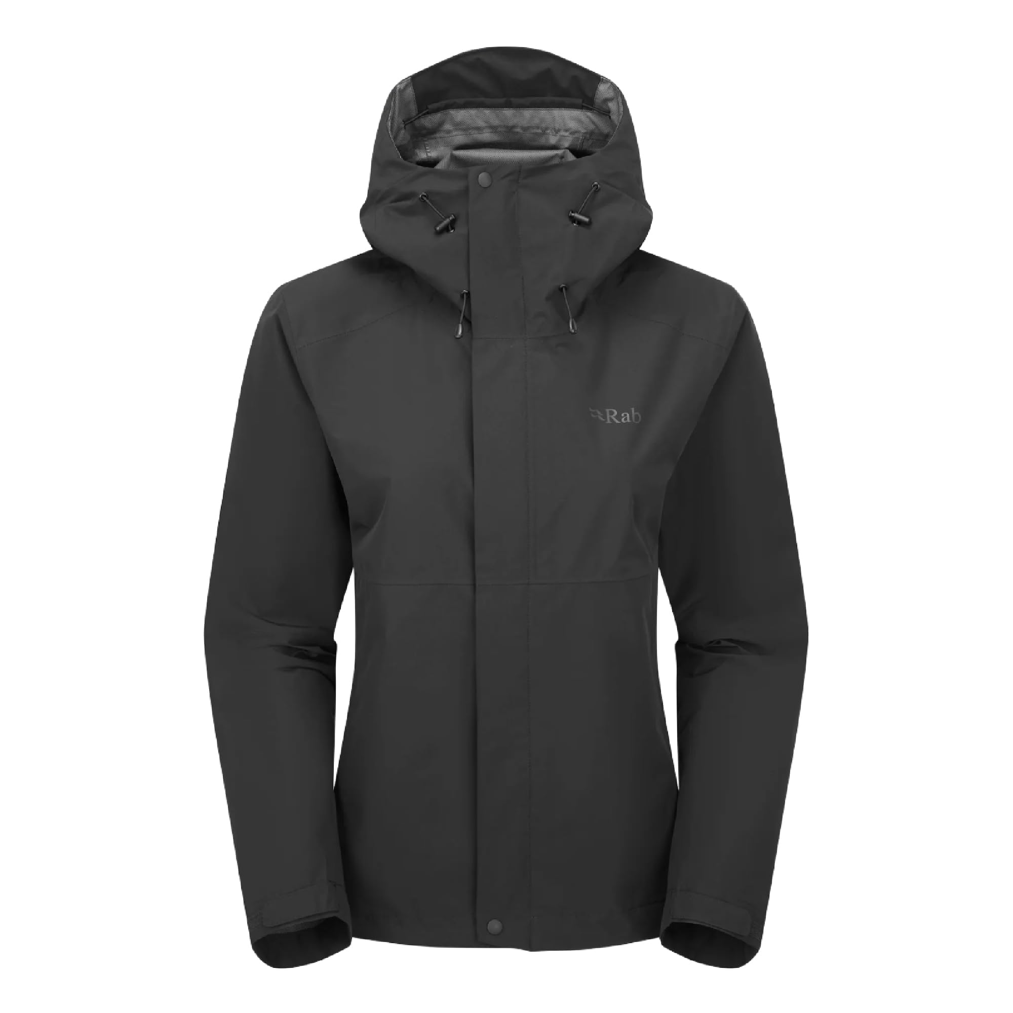 Rab Women's Downpour Jacket - Lightweight Waterproof Hooded Coat for Hiking & Trekking - Black - 8