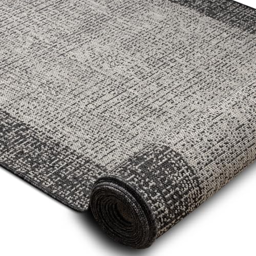 Alfombra Läufer Sisal 6053 negra para decorar entradas modernos de 100x140 4