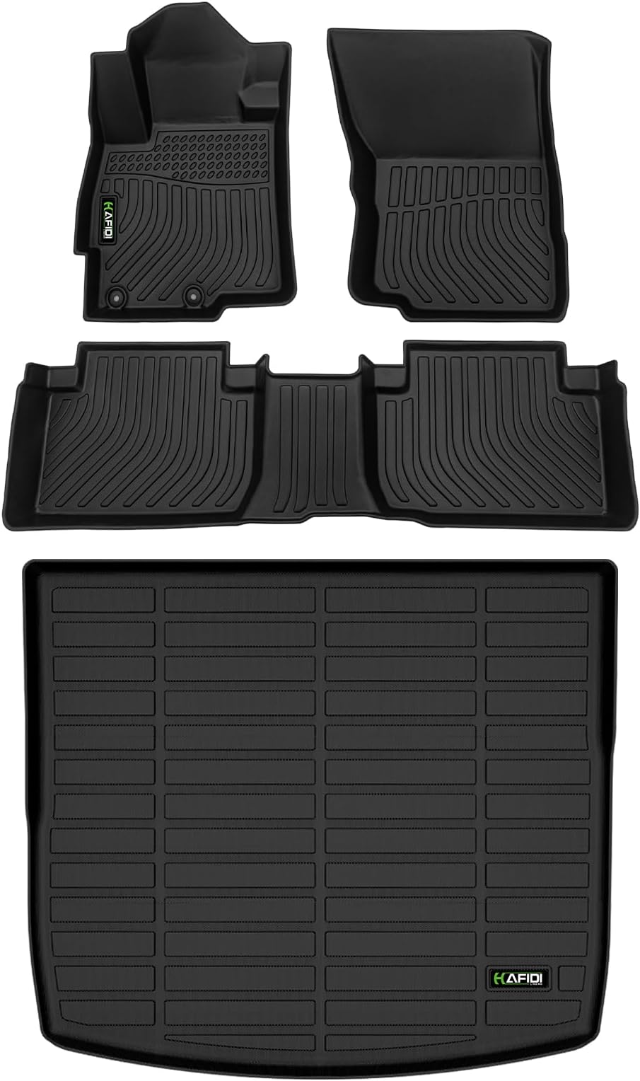Floor Mats & Cargo Liner Set Fit for Mitsubishi Eclipse Cross 2022-2024 2025 All Weather Protection TPE Anti-Slip Automotive Full Set Floor Liners Custom Accessories - Black