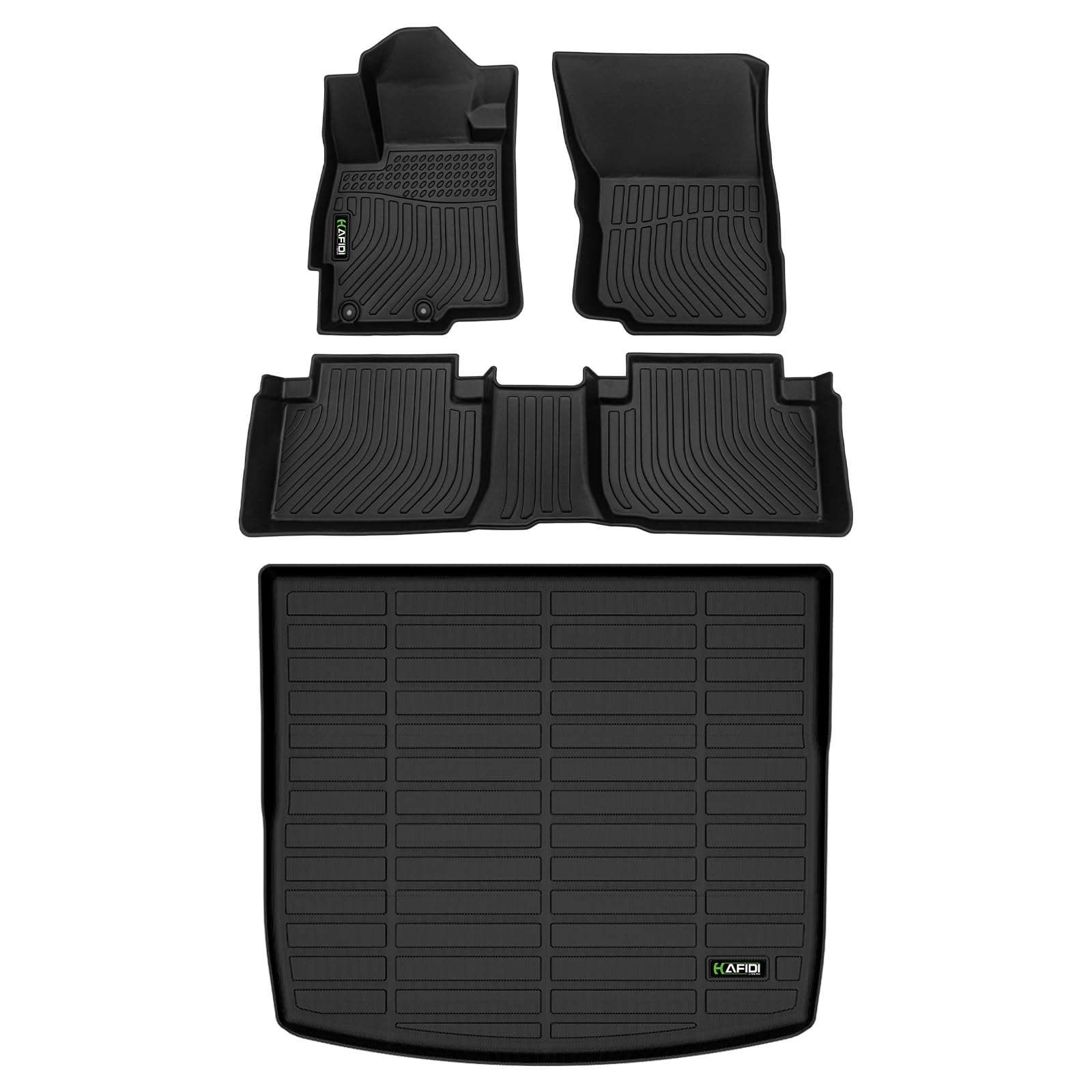 HAFIDIFloor Mats & Cargo Liner Set Fit for Mitsubishi Eclipse Cross 2022-2024 2025 All Weather Protection TPE Anti-Slip Automotive Full Set Floor Liners Custom Accessories - Black