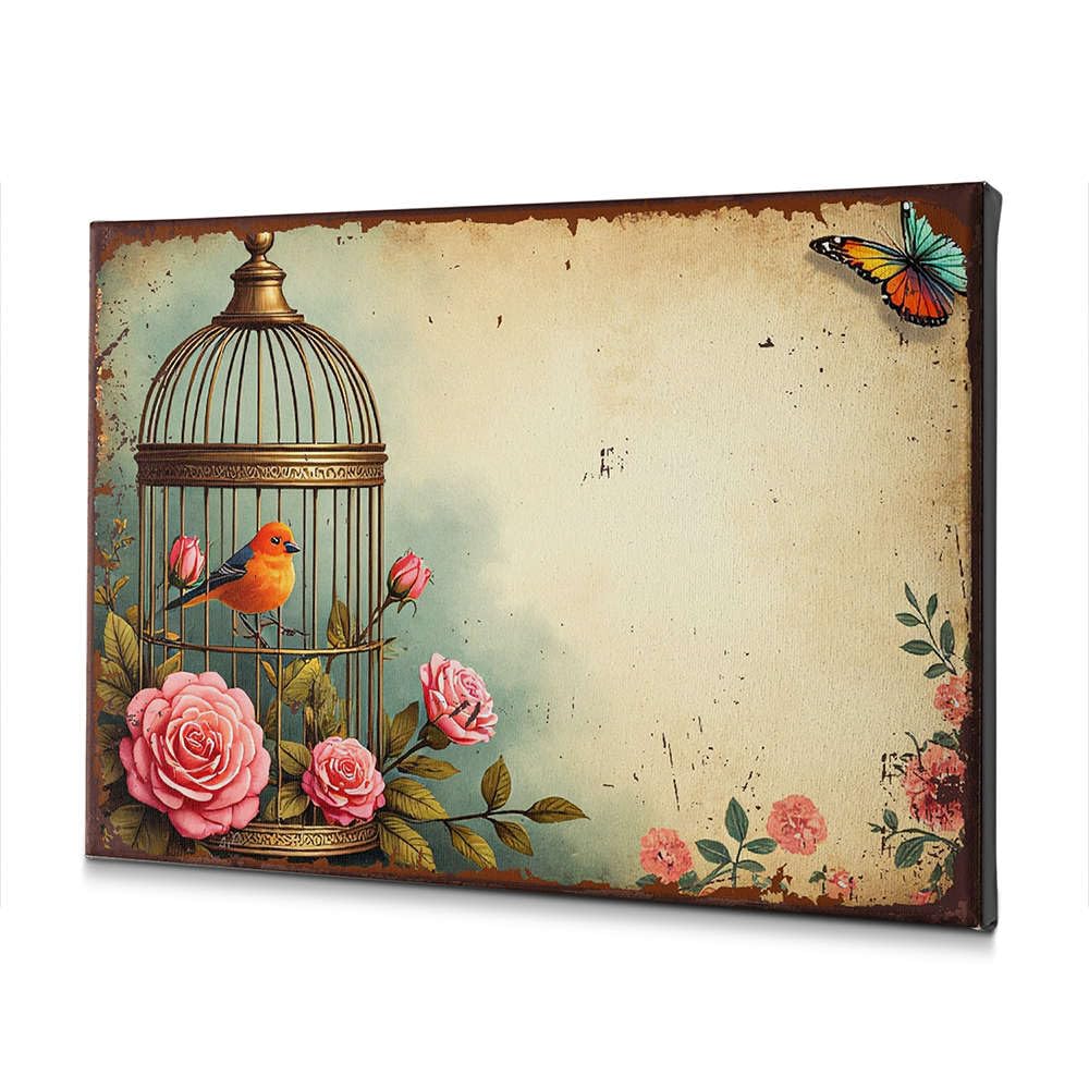 Toile religieuse de Pâques avec impression premium cage et fleurs 40x60 - 4