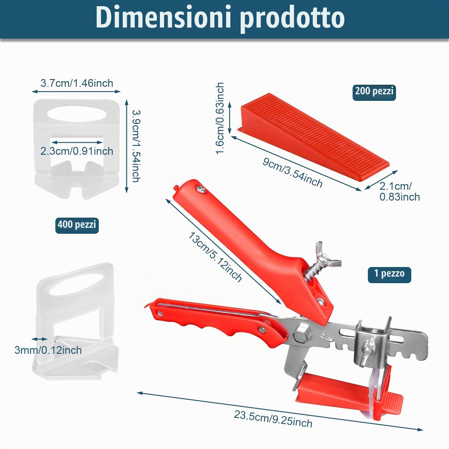 601 Pezzi Livellatori per Piastrelle Cunei per Piastrelle Distanziatori per Piastrelle Kit Sistema di Livellamento per Piastrelle Con Pinza per Piastrelle per Piastrelle per Piastrelle Pavimenti