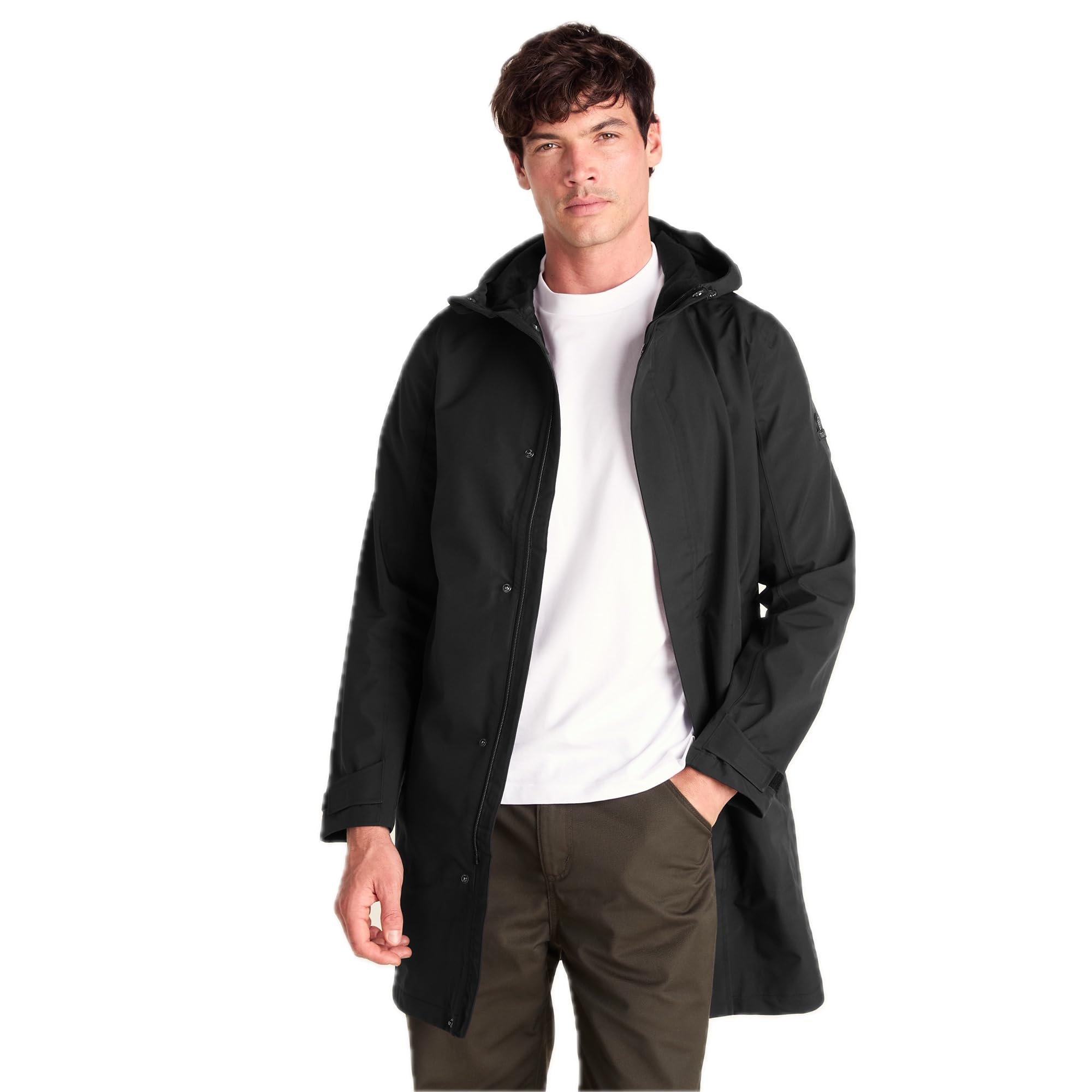 Tog24 Men's Black Glenton Waterproof Jacket, Layer 10K Windproof Breathable Hiking