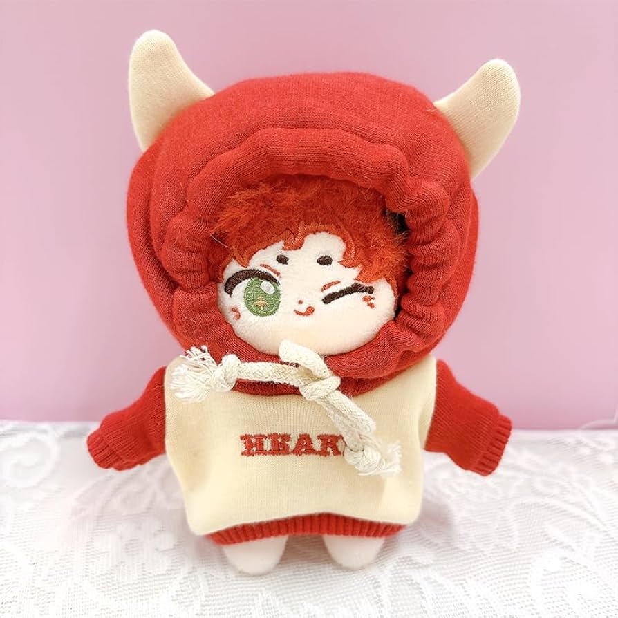Amazon.co.jp: ぬいぐるみ用ツノ付きパーカー 10cm用 ぬい服 綿人形の