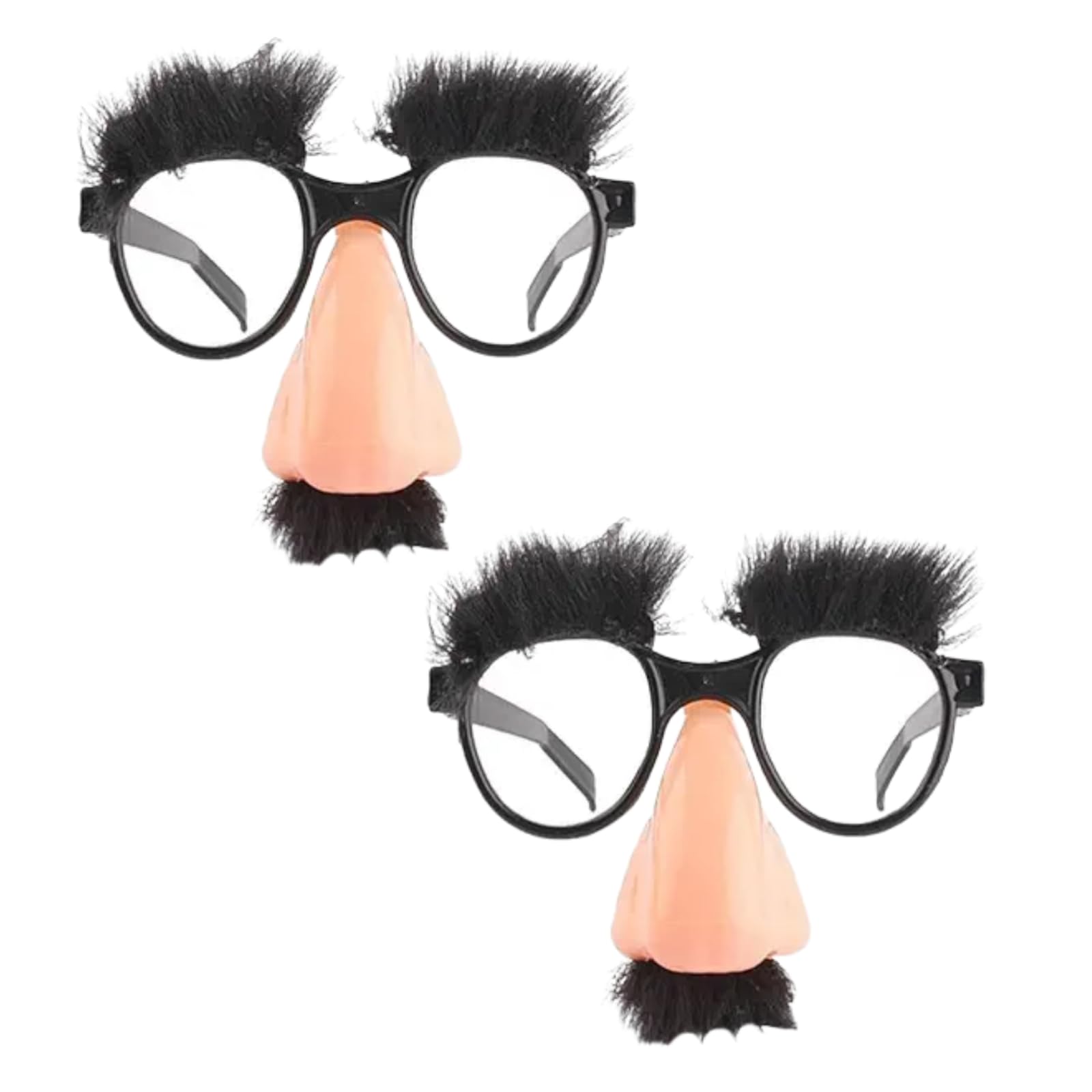 2Pcs Funny Costume Glasses with Big Nose, Eyebrows, Mustache, Halloween Party Photo Props, Eyebrows And Mustache Fancy Dress, Silly Funny Photo Props, Halloween Eyeglasses Novelty