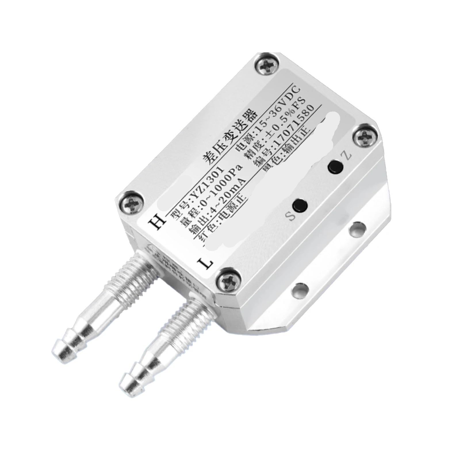 Sensor de presión estática HVAC, transmisor diferencial for monitoreo filtros aire en conductos habitaciones Alta precisión(4-20MA,0-1000Pa)