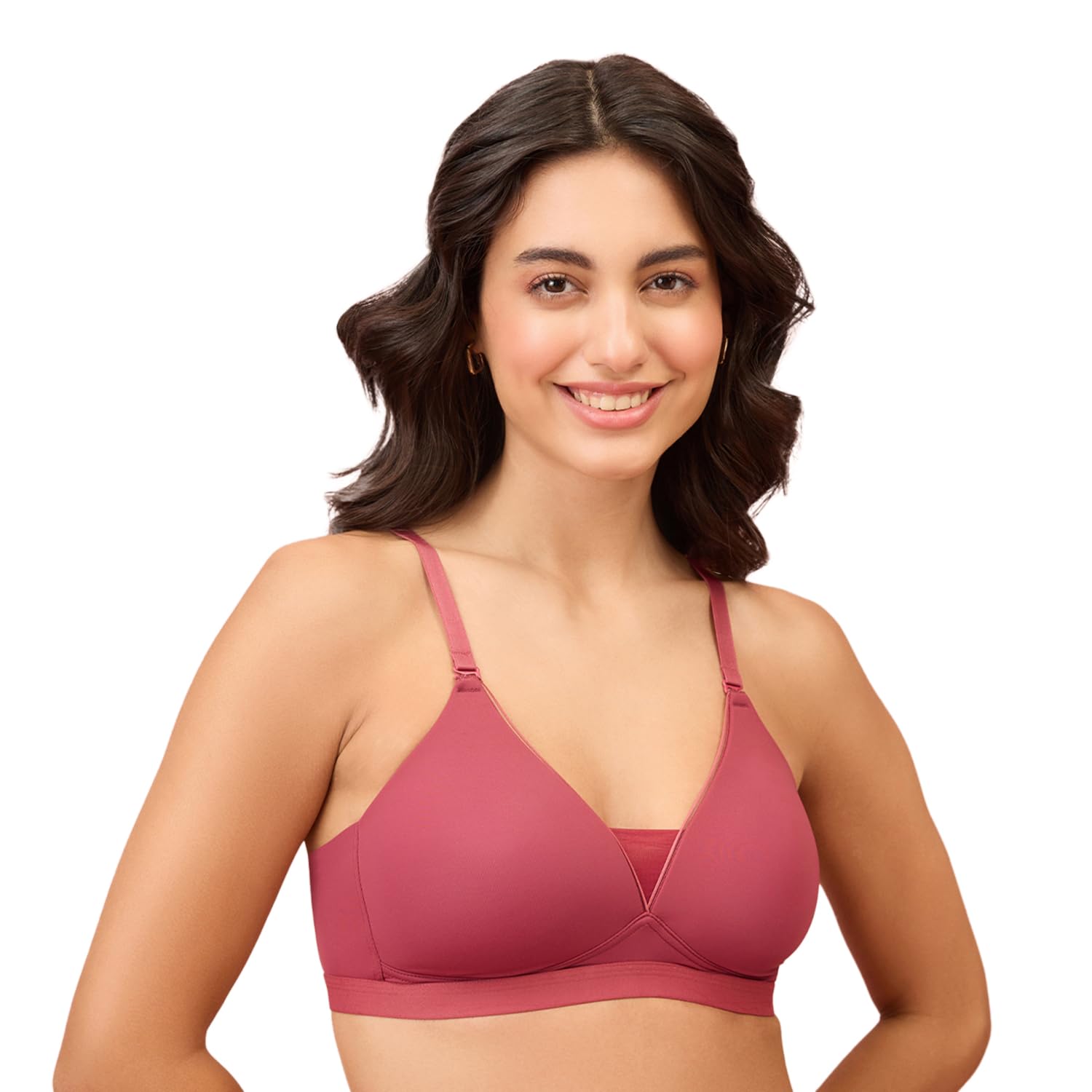 nykd By Nykaa Ultimate T-Shirt Bra | Solid Pattern with Wirefree Comfort, Regular Fit Solid Bra - NYB302-picture-41