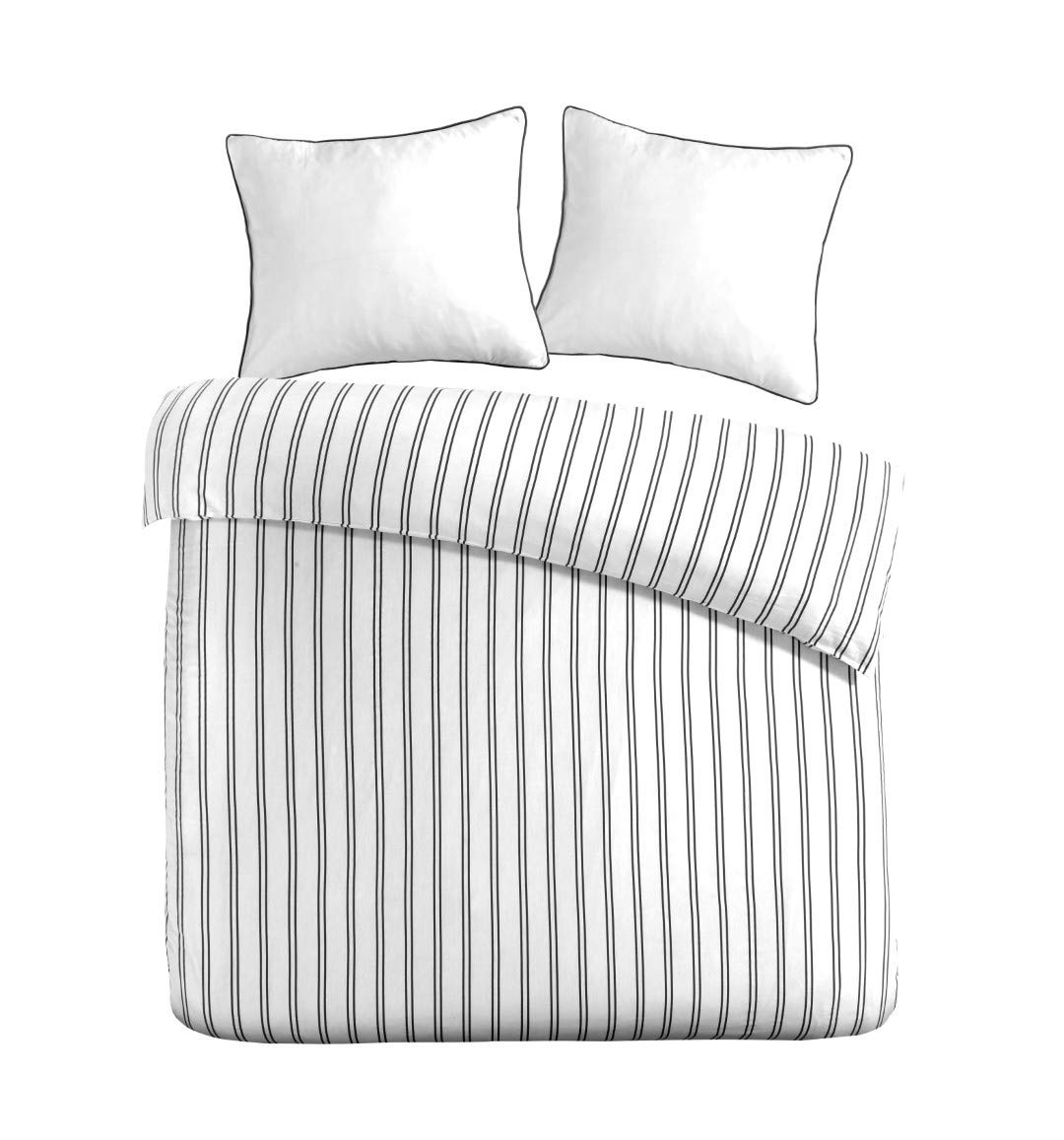 Papillon Bed Linen Set, Satin, Anthracite, 240 x 200/220 + 2 x 60 x 70 cm