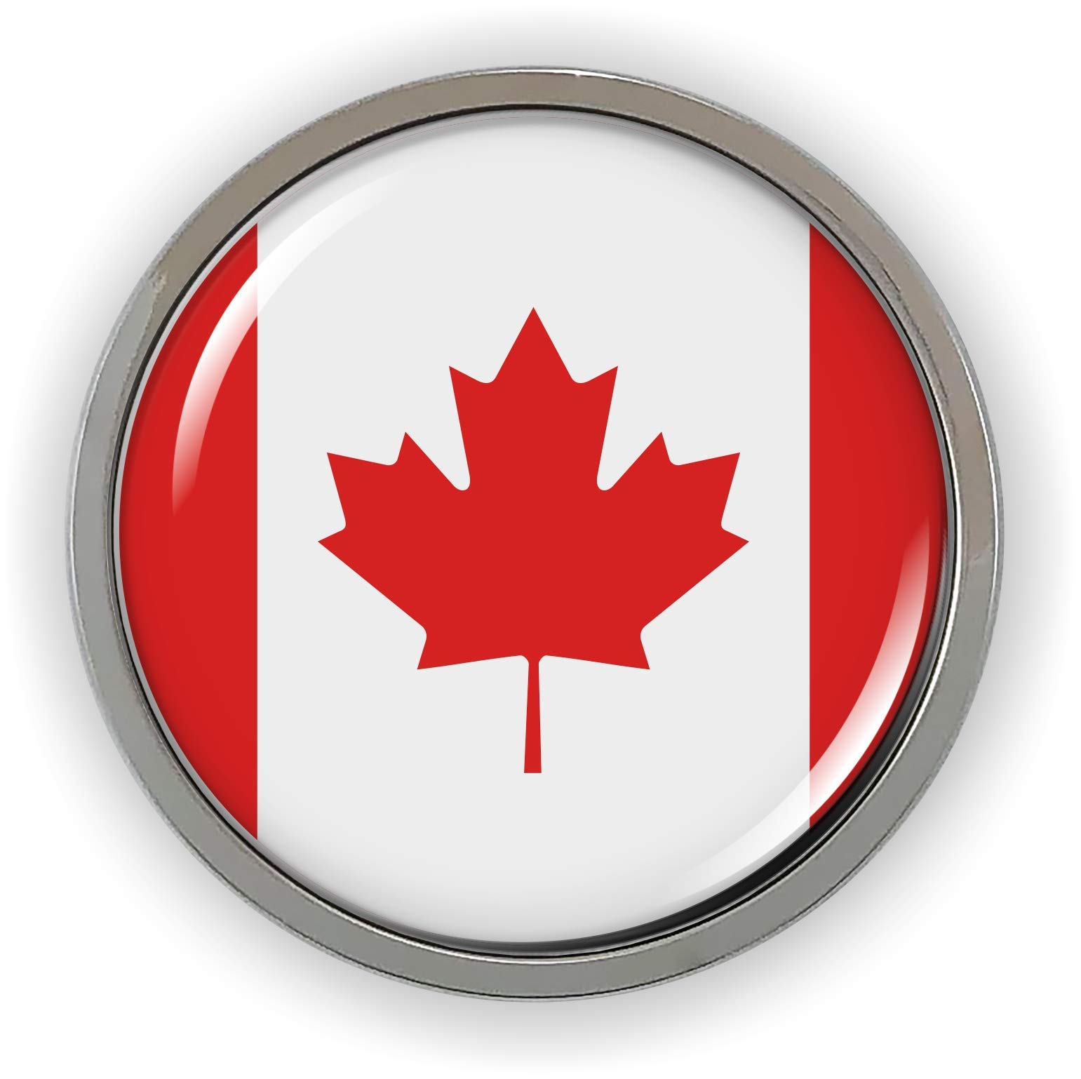 BestLicensePlateFrames Flag of Canada 3D Domed CAR Emblem Badge Sticker Round - Bild 2 von 18