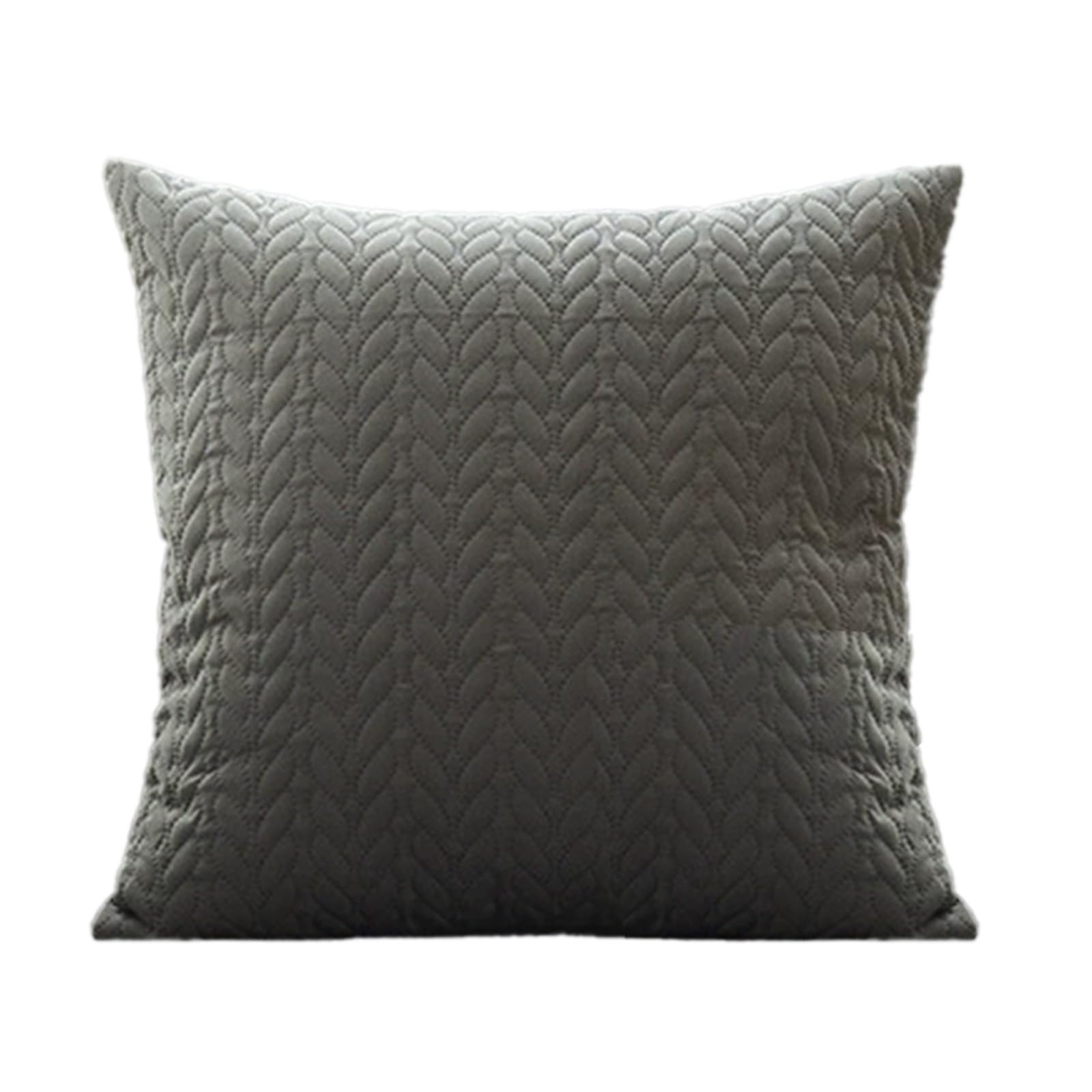3D Leaf Quilted Embossed Pillow Cover Double Sided Solid Color Cushion Case with Border Edging Decorative Throw Pillow