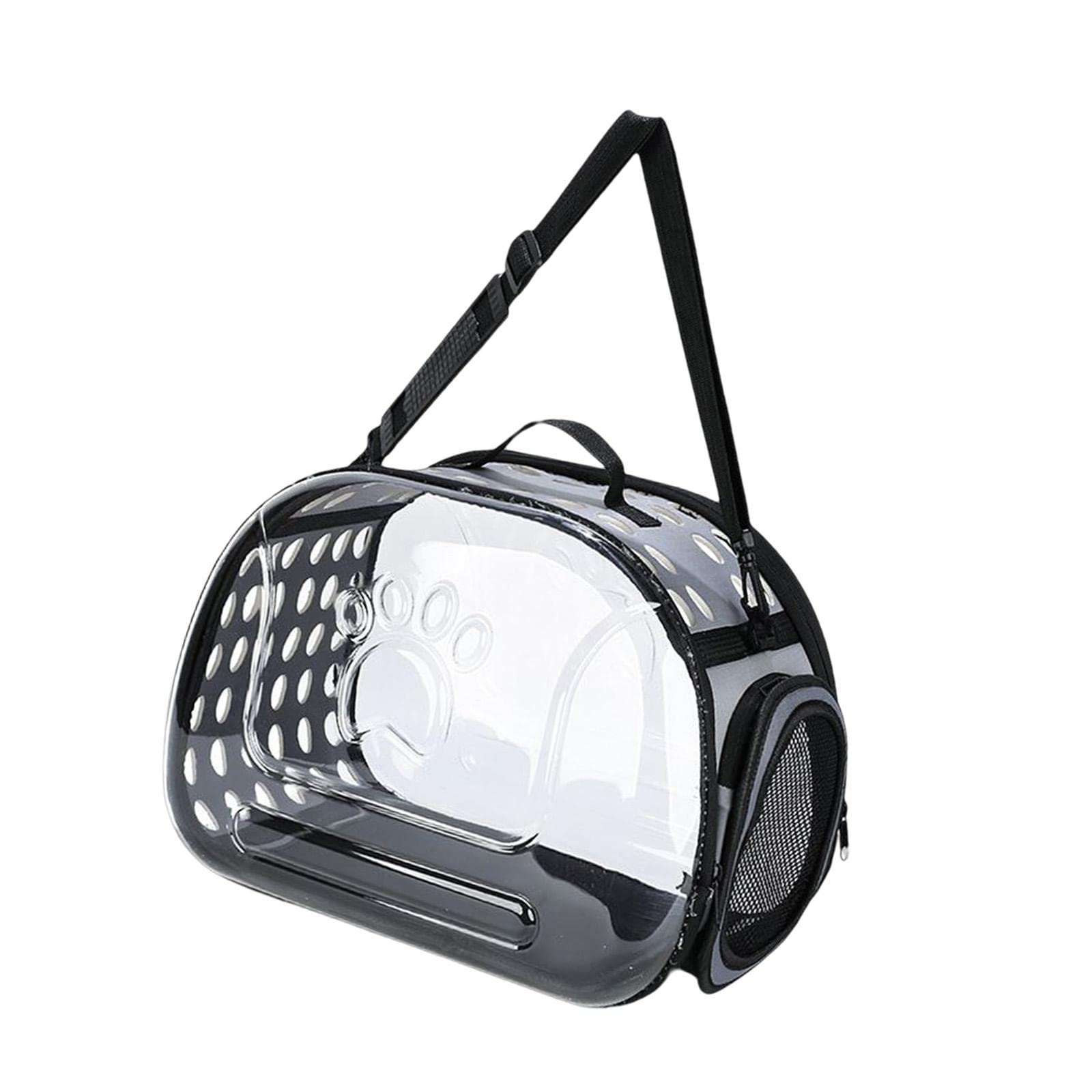Katzen Transportbox, Durchsichtig, Belüftet, Flugtauglich, für Kleine Und Mittelgroße Hunde, Welpen, Spaziergänge Und Camping, 42 cm x 26 cm x 35 cm