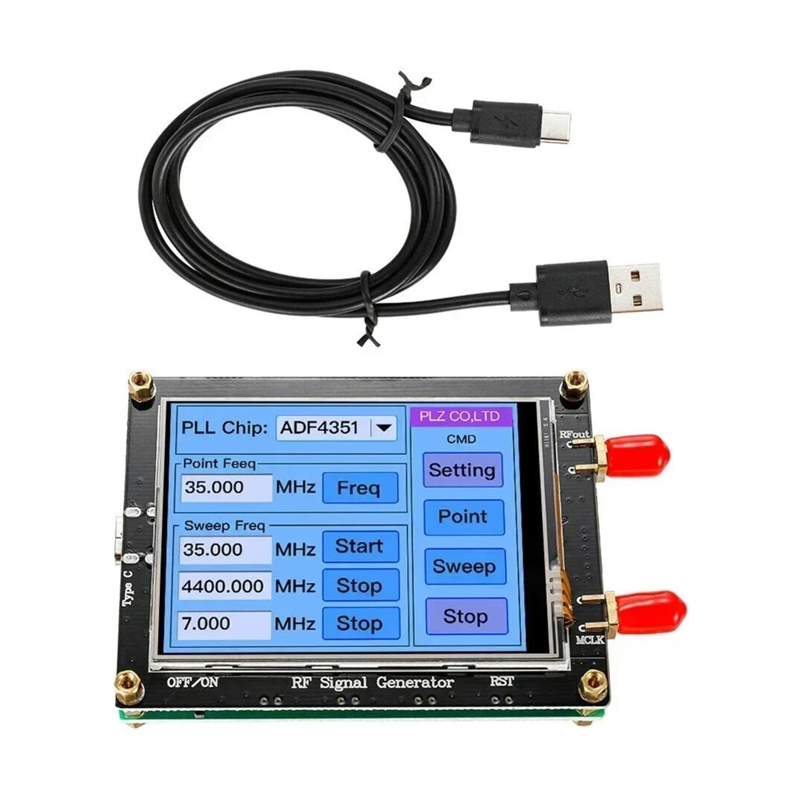 Touchscreen ADF4351 35M-4,4G RF Signal Generator PLL Sweep Frequenz Generator Messung Signal Quellen Konditionierung Teile