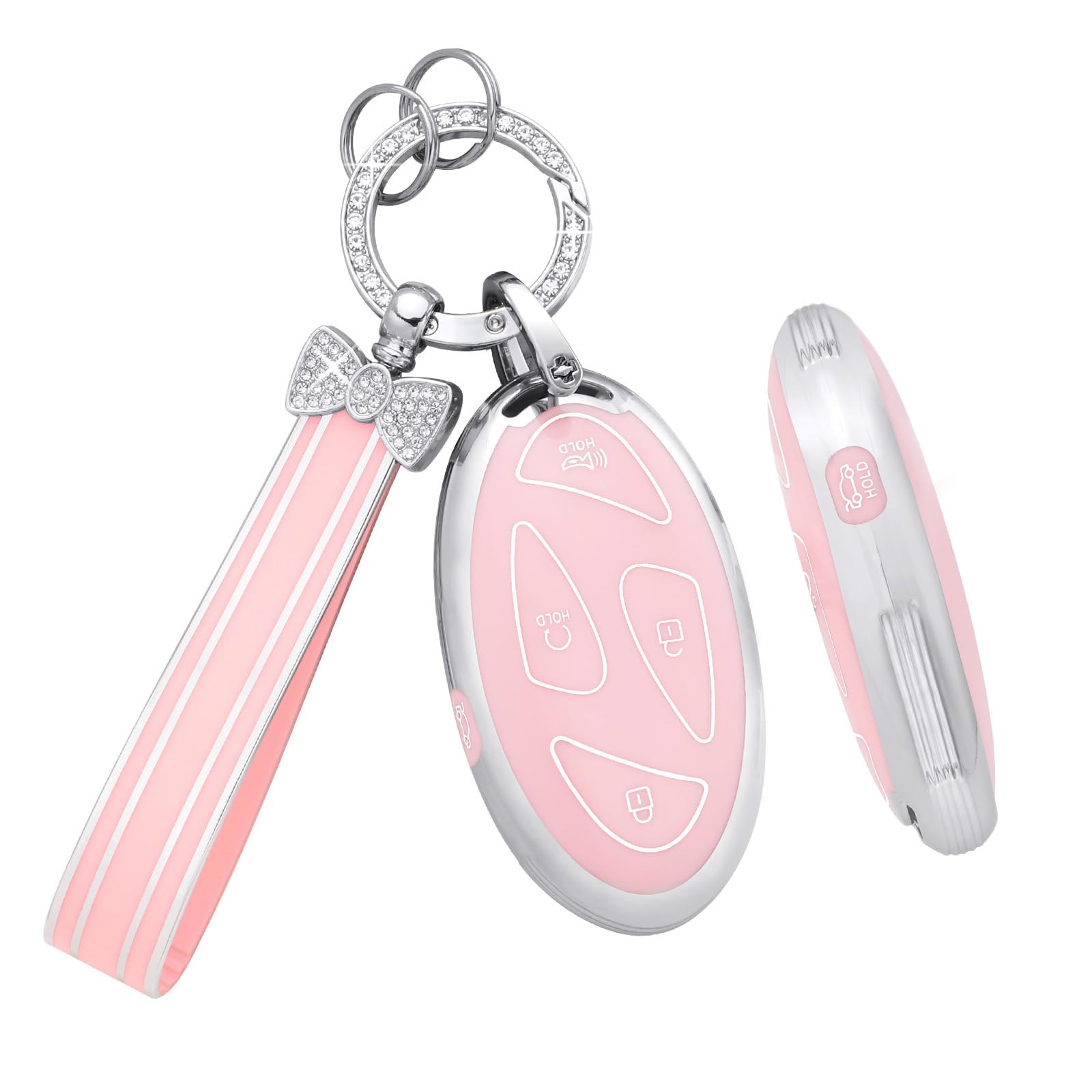PIFOOG for Hyundai Key Fob Cover 2024 2025 Elantra Santa Fe Sonata Tucson Kona Ioniq 6 Pink 5