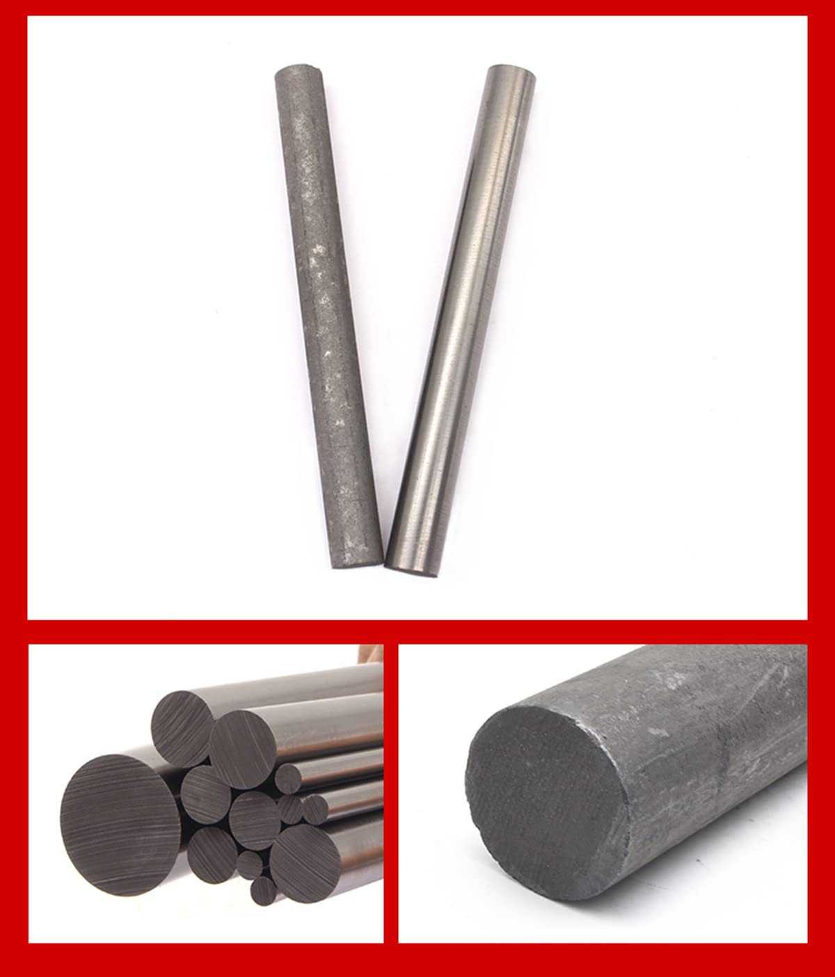 Graphitstäbe 99,9% – 14 mm Durchmesser, 50 mm bis 350 mm Länge, 10 Stück for Metallurgie, Elektronik und mehr(Length 350mm)