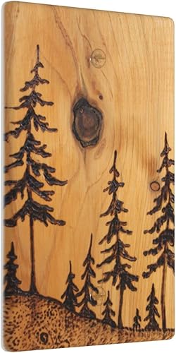 Miniatura 2 de Cubierta decorativa para interruptor de pared con estampado de grano de madera de árbol rústico, cubierta de receptáculo de granja, cubierta de toma
