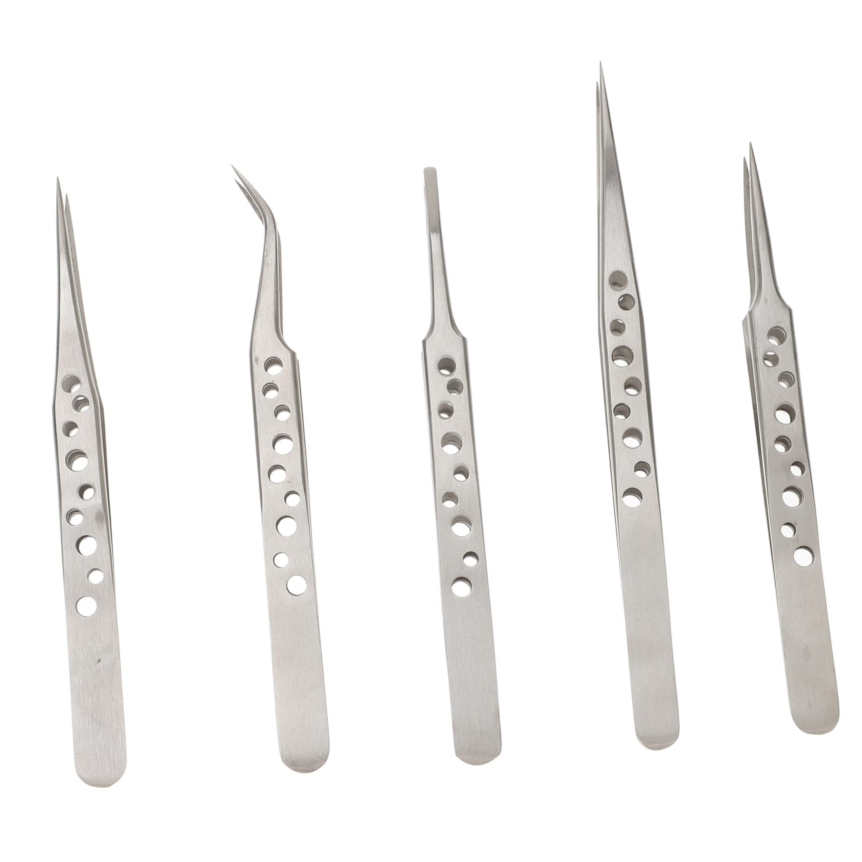 SHINEOFI 3 Set Pinzette Precisione Acciaio Inossidabile Per Hobbistica Riparazioni Elettroniche E Creazioni Con Design Ergonomico Per Massima Precisione E Comfort 5 Pezzi * 3