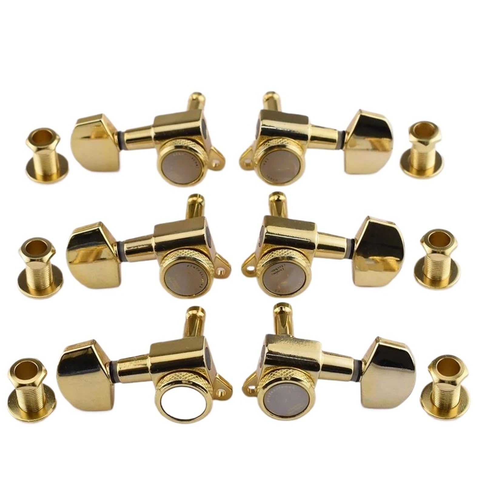 Guitar String Tuning Pegs 1 Set L3 R3 Locking Guitar Machine Heads Tuners(Gold)