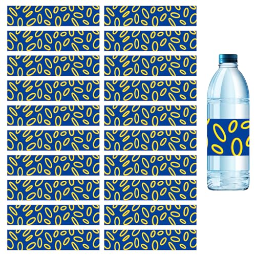 SAVITA 20 unidades Etiquetas para garrafas de água, tema de desenhos animados autocolantes garrafas com círculo dourado para decoração de festas de aniversário infantil