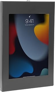 Mount-It! Anti-Theft Tablet Kiosk Wall Mount Compatible with iPad 10, 9, 8, iPad Pro 10.5, iPad Air 10.5, Locking Kiosk for iPad, Stell Wall Kiosk, Black