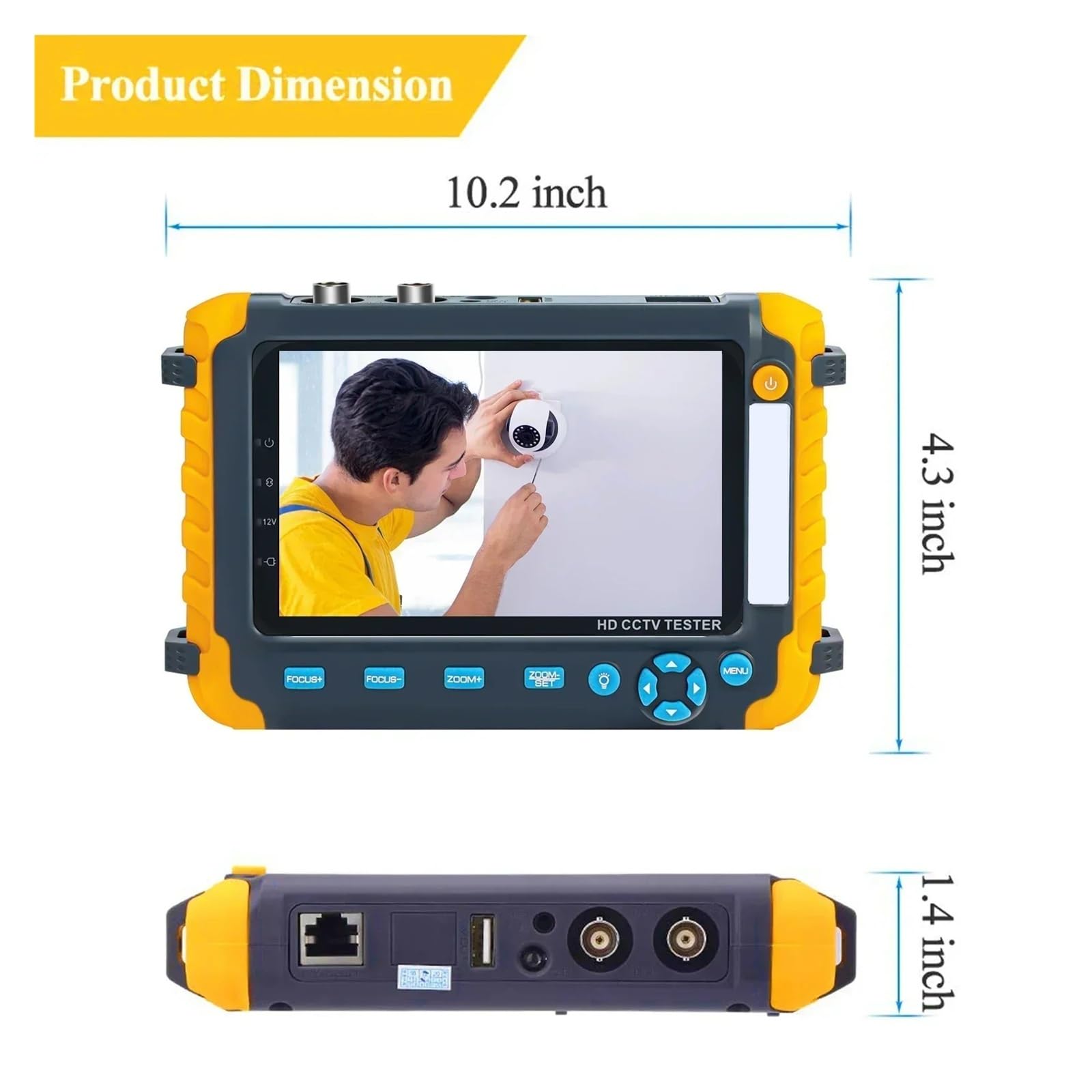 Tester CCTV con monitor da 5,0 pollici CVBS 8MP AHD/CVI/TVI Tester for fotocamera 4 in 1 Supporto ingresso audio HDMI PTZ Facile da leggere