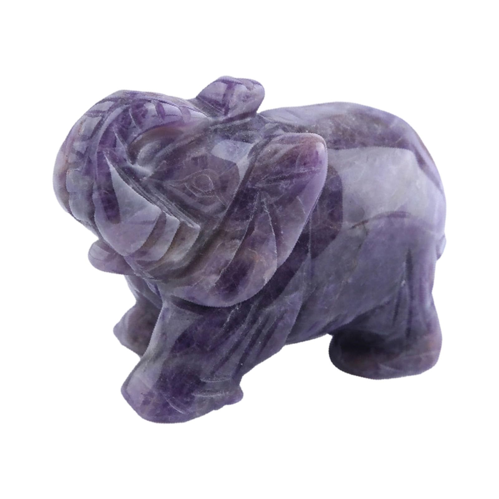 alloneslife Healings Crystal Elephant Decors Natural Stone Hand Carved Elephant Sculpture Statue Figurines Gemstones Ornament Gift Reiki Healings Ornament