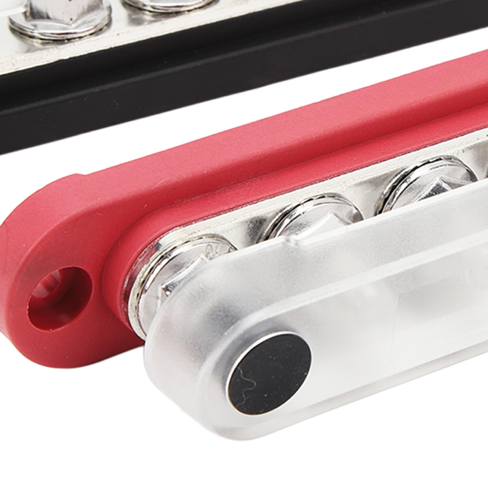Bloc de Distribution d'alimentation, 150A 2 Pièces 12V-48V 6 Canaux Capuchon Anti-poussière M8 Goujons de Borne Barre de Bus 6 X 5/16in pour Véhicule