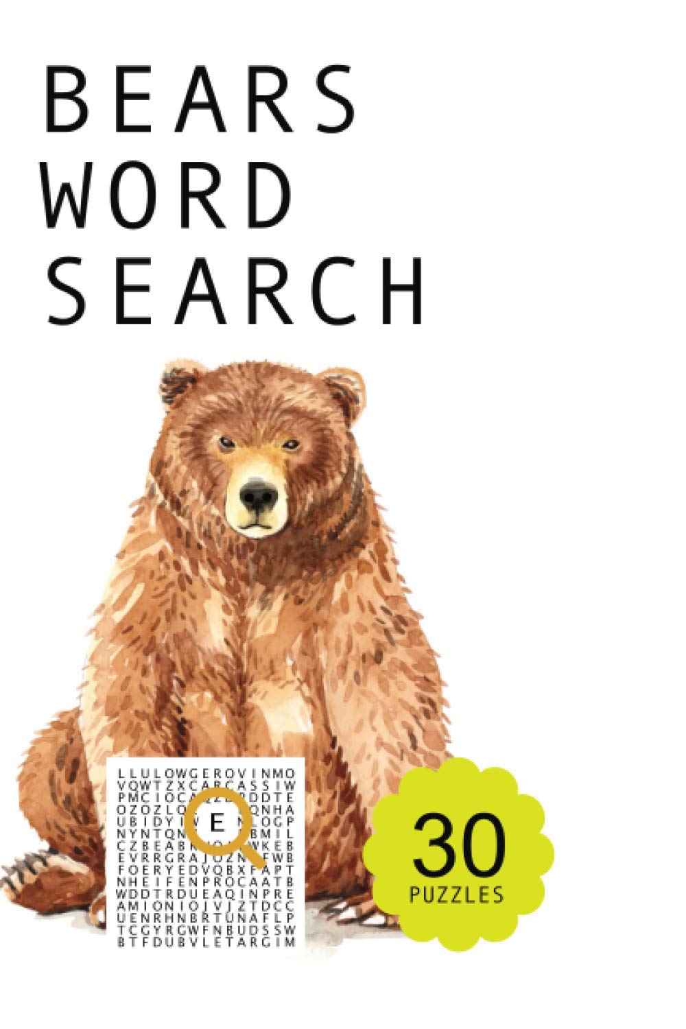 Bears word search puzzle book