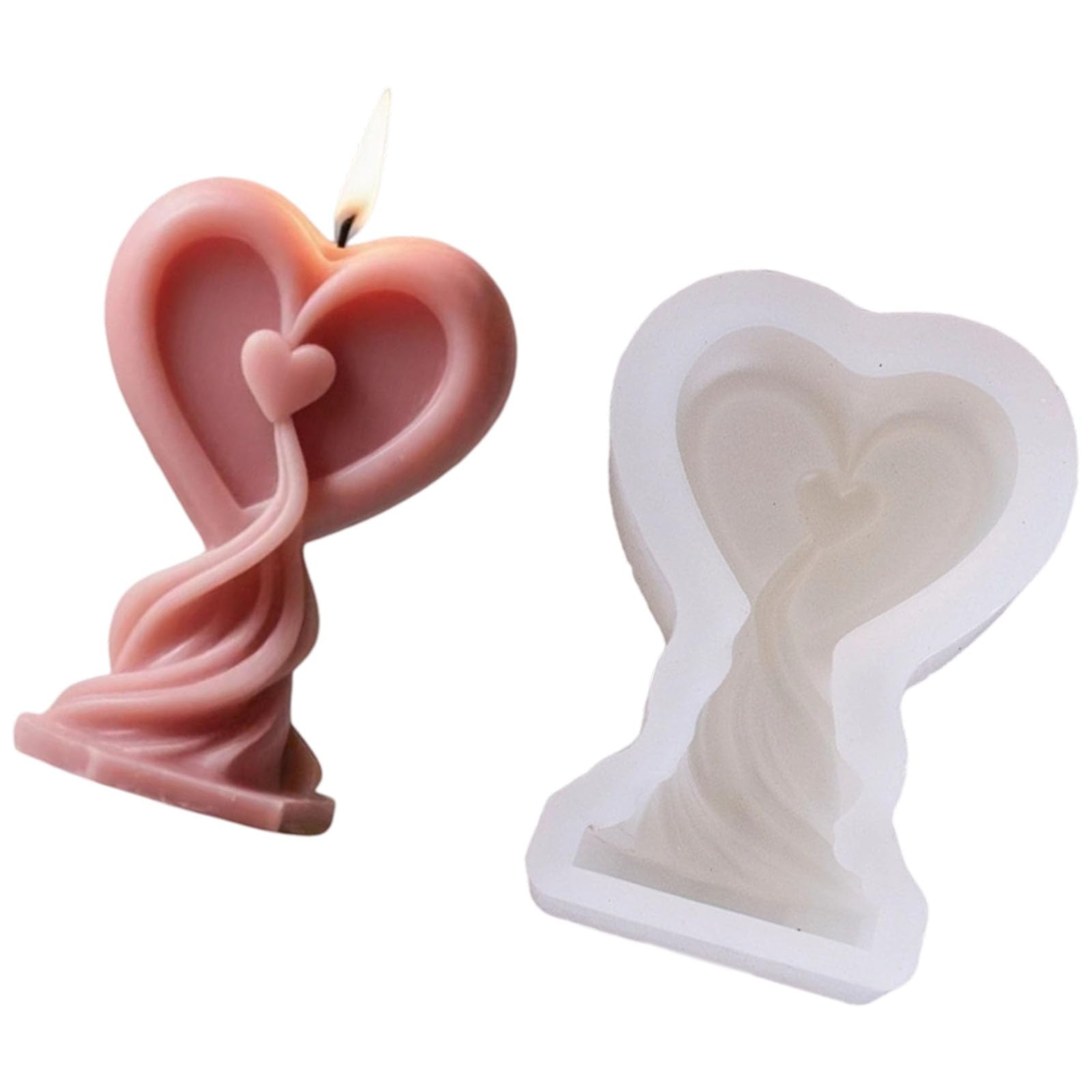Buxuaaaa Silicone Scented Molds Castings Ornament Epoxy Resin Molds Plasters Heart Shaped